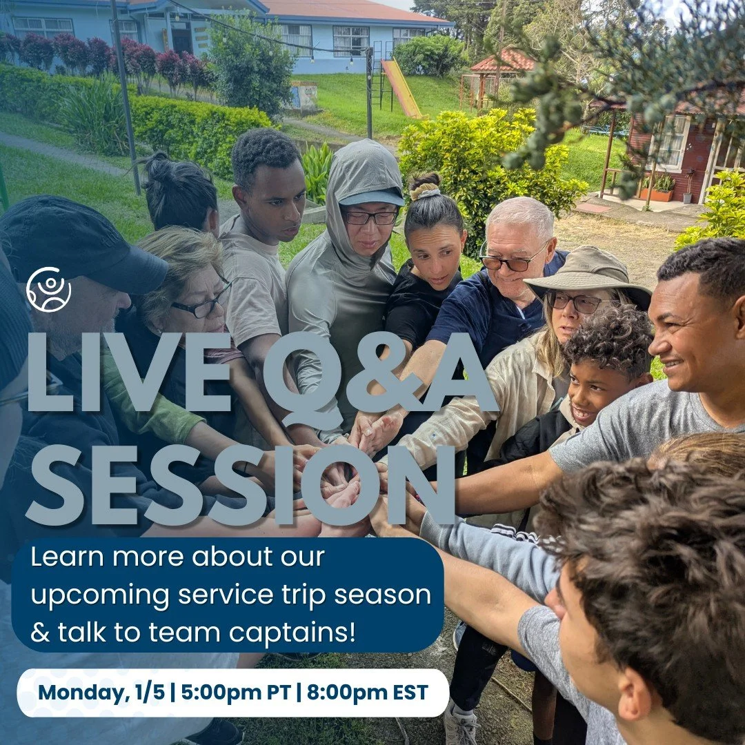 Mark your calendars 🗓️ Monday, January 5th!

Join us for an Instagram Live to learn about our upcoming service trips, meet this season&rsquo;s team captains, and get all your questions answered. If you&rsquo;ve been curious about any of our trips, t