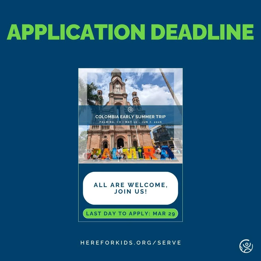 This application deadline will be here soon and we don't want you to miss serving with us in Colombia! 🇨🇴

All are welcome and we can't wait to see you there! Make sure to apply by Sunday, March 29

📝 Apply now &amp; learn more: https://www.herefo
