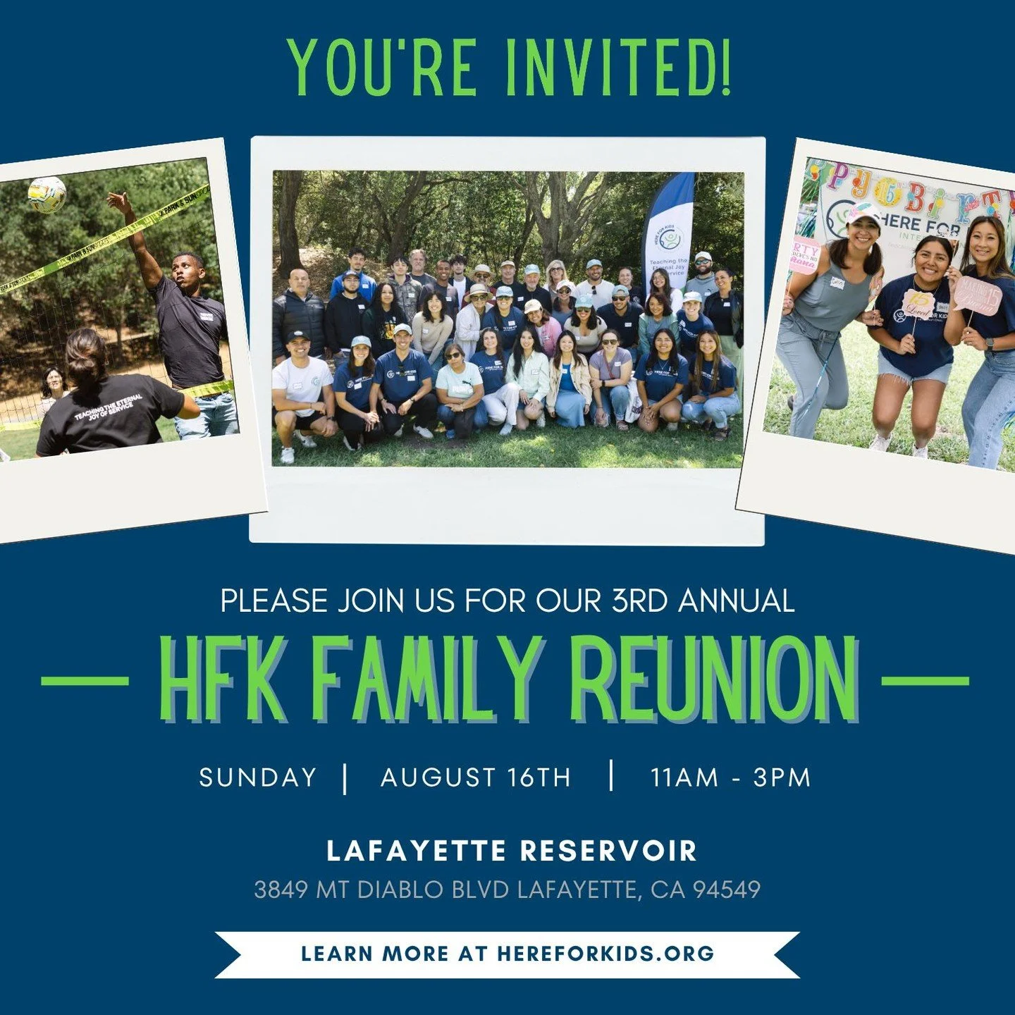 🎉 You're invited to our 3rd Annual HFK Family Reunion! 

Join us on Sunday, August 16th from 11am -3pm PT for an afternoon of connection, a light lunch, and games like volleyball, cornhole, soccer, and more with the HFK community.

Whether you're a 