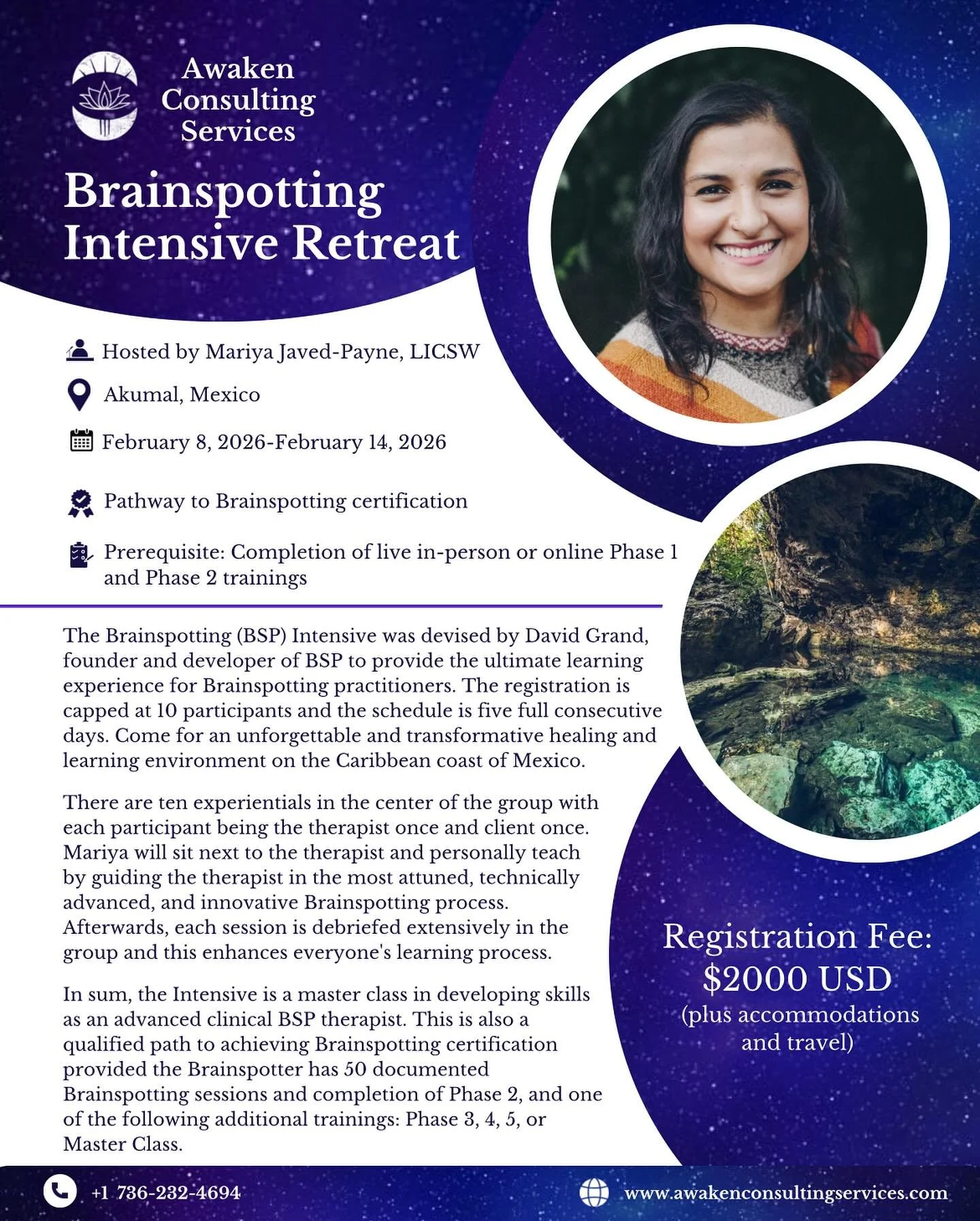 🌊Brainspotting Intensive Training | Akumal, Mexico 🌊

📅 February 8th-14th, 2026

This isn&rsquo;t a client intensive &mdash; it&rsquo;s a deep dive for Brainspotting clinicians ready to expand their skill, attunement, and presence in a truly immer