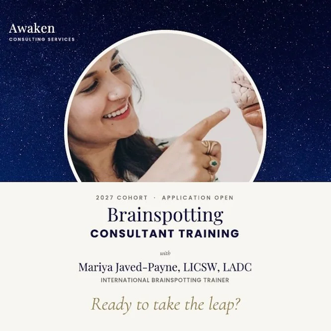 My January 2027 Brainspotting Consultant Training Application is Open!

If you've been wanting to take your Brainspotting practice to the next level, consider joining the 2027 Consultant Training cohort that is forming! This year long training will e
