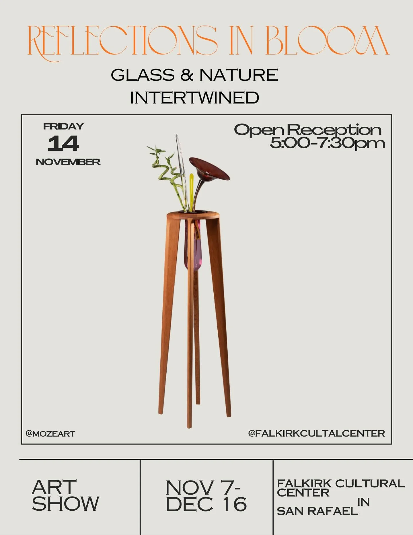 Reflections In Bloom: Glass &amp; Nature Intertwine 🌿✨
🗓️ Nov 7 &ndash; Dec 16
📍 @falkirkculturalcenter | 1408 Mission Ave, San Rafael, CA

I&rsquo;m honored to share my newest body of work, The Halo Tower, on view this fall at the historic Falkir