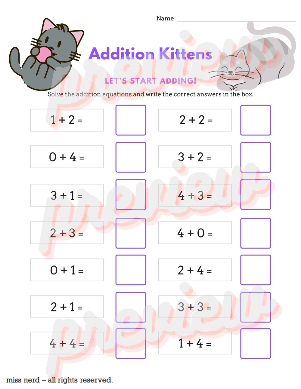 Why animals math worksheets answer key