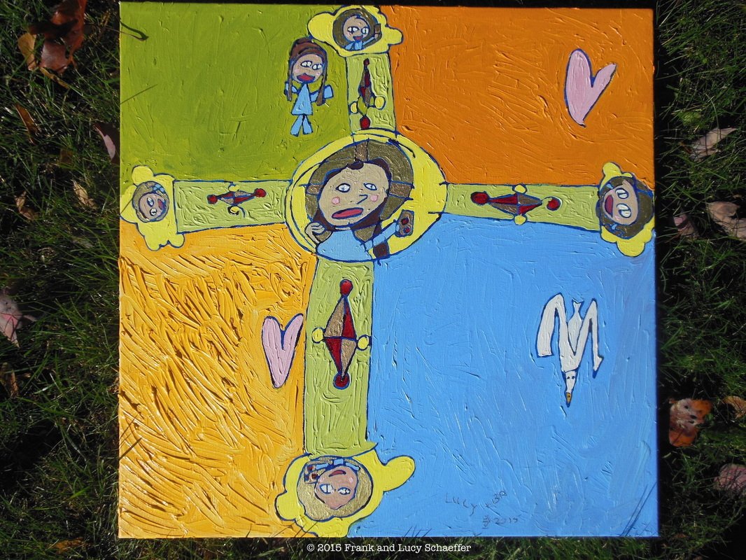 Jesus and the Four Gospel Writers and Lucy