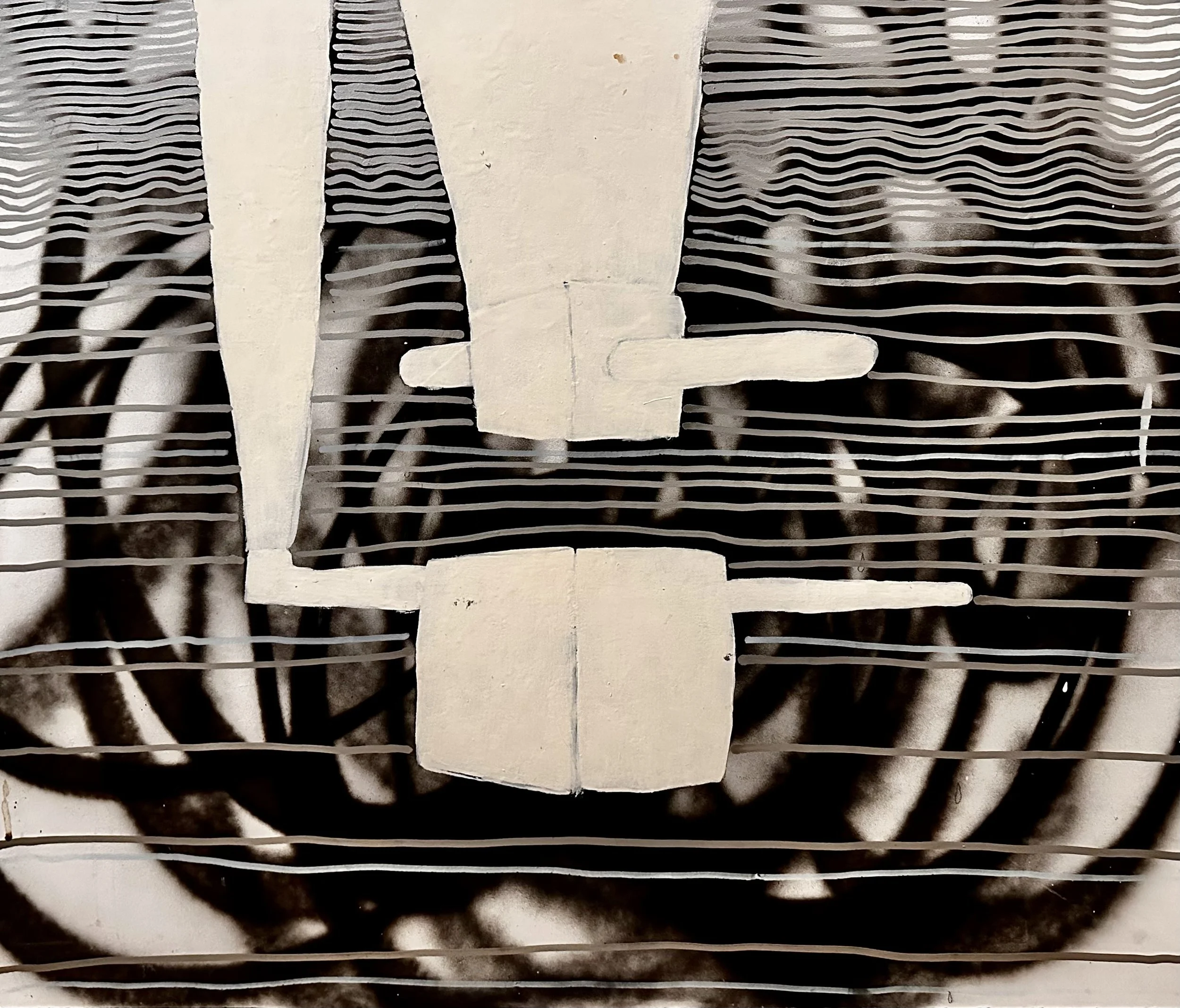 Steven Asquith, Untitled, 2009, Chalk board spray, enamel, paint market, pencil, 70 x 60 cm