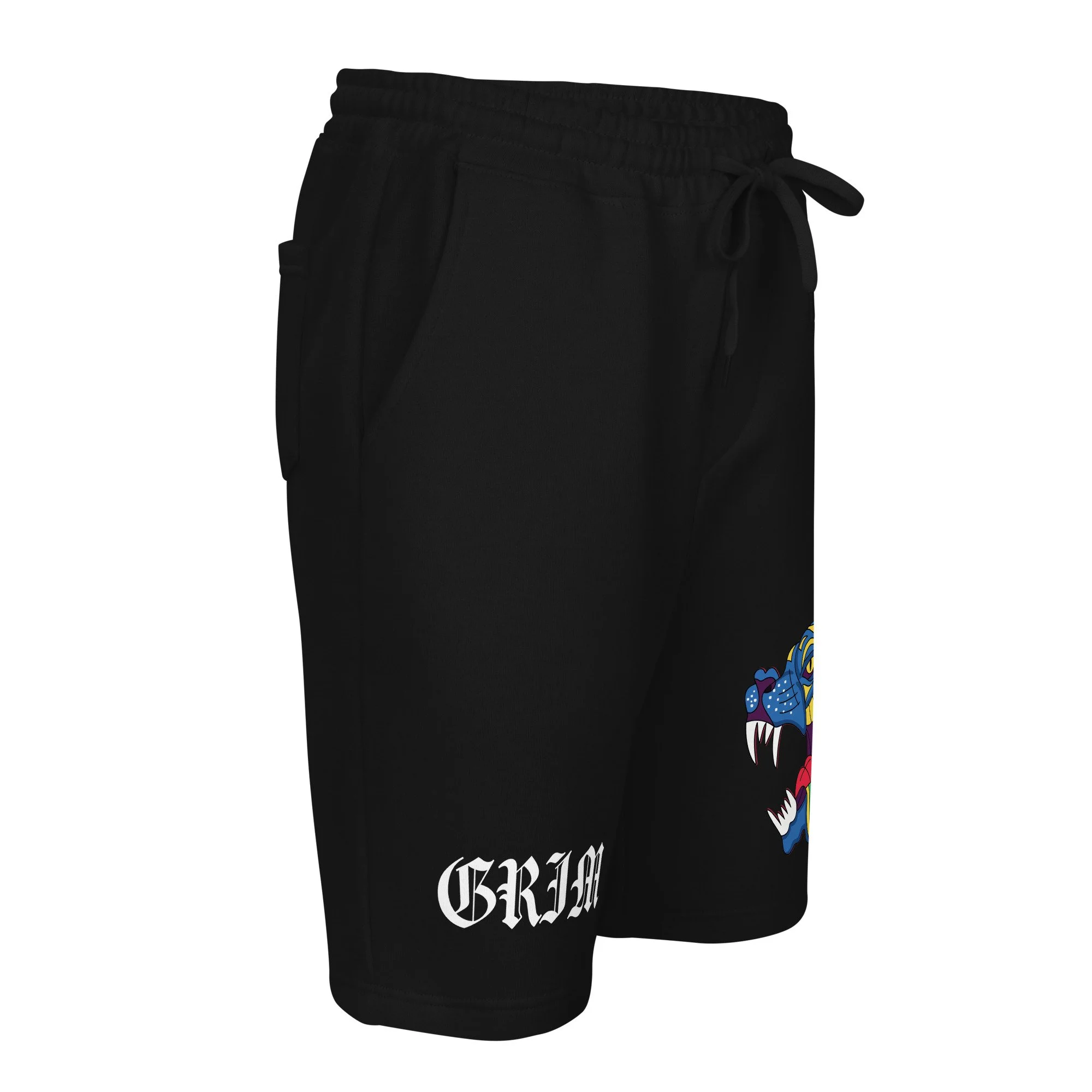 Tribal Wolf Men's Black Fleece Shorts