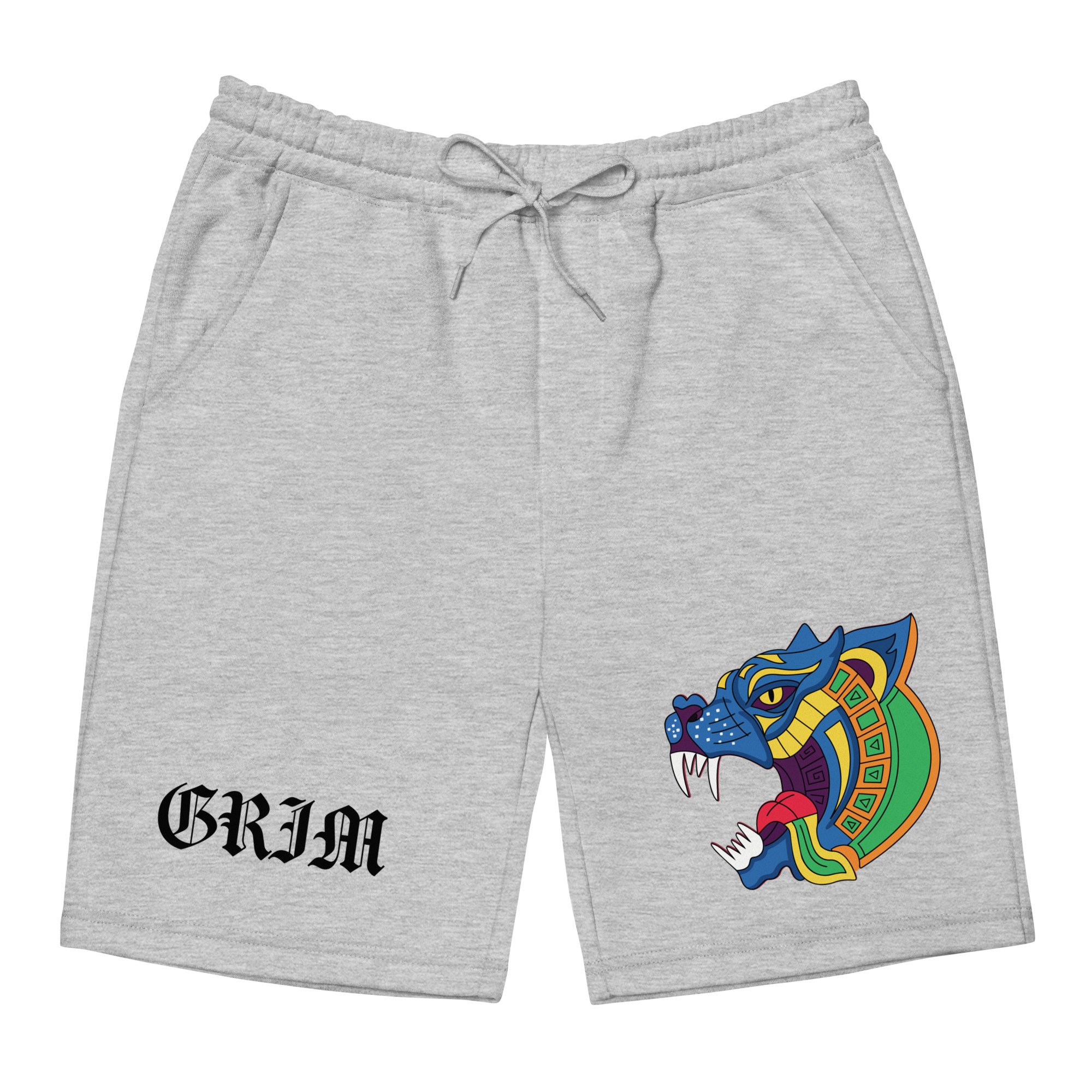 Tribal Wolf Men's Grey Fleece Shorts