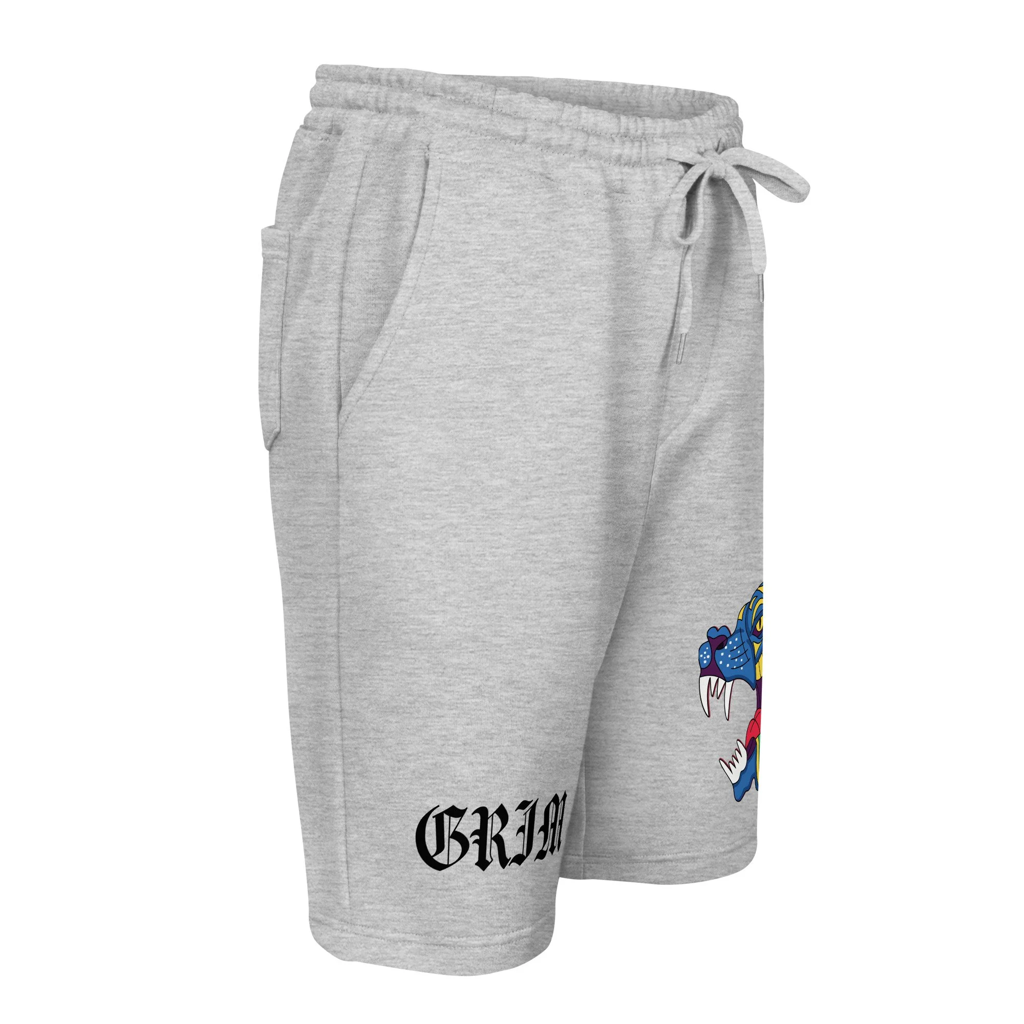 Tribal Wolf Men's Grey Fleece Shorts