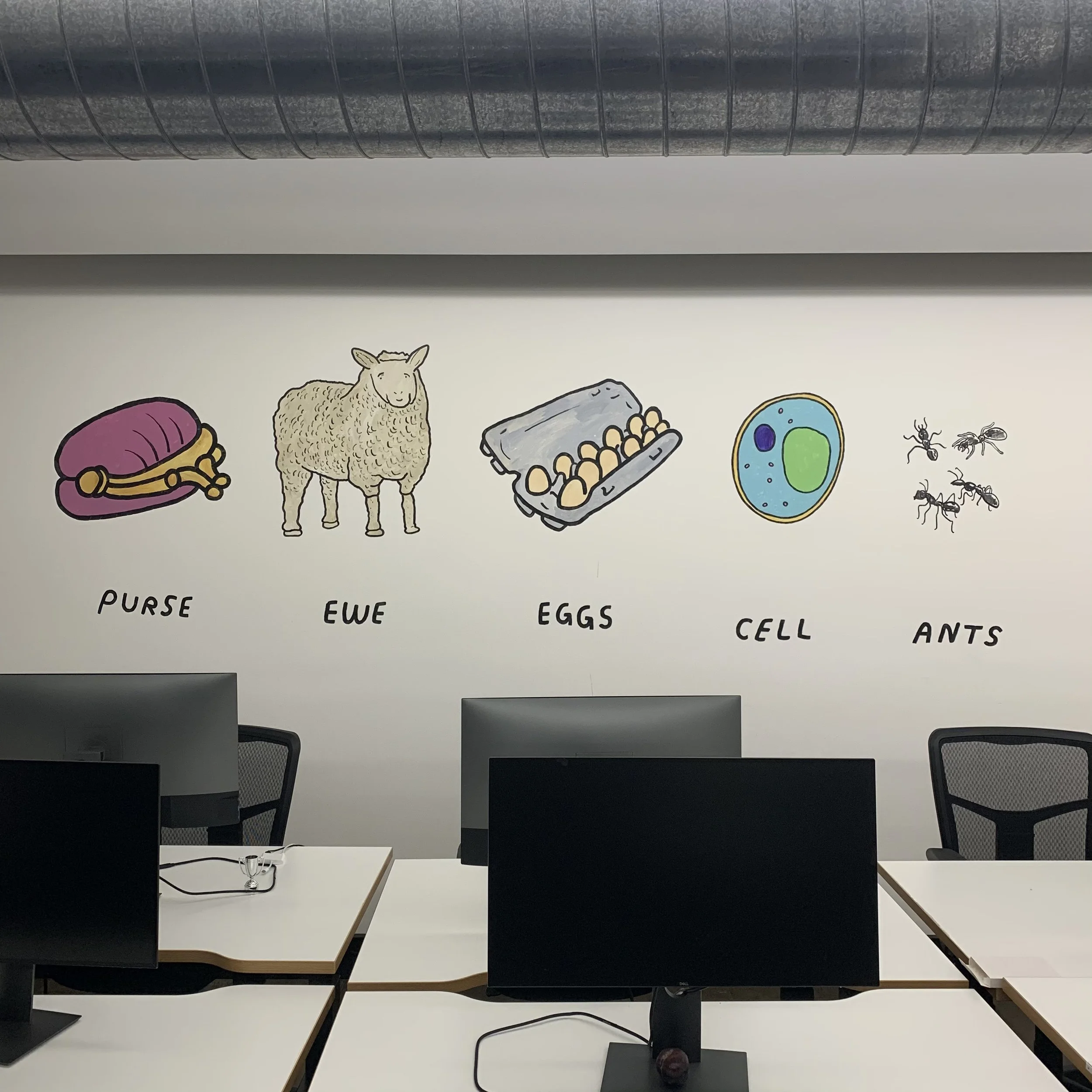 Purse Ewe Eggs Cell Ants. (aka. Pursue Excellence). Canva Sydney Offices. 2020