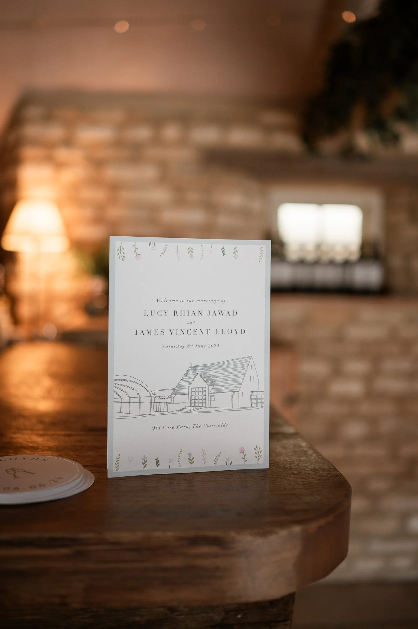 Old Gore Barn Cotswolds Wedding Stationery Venue Illustration