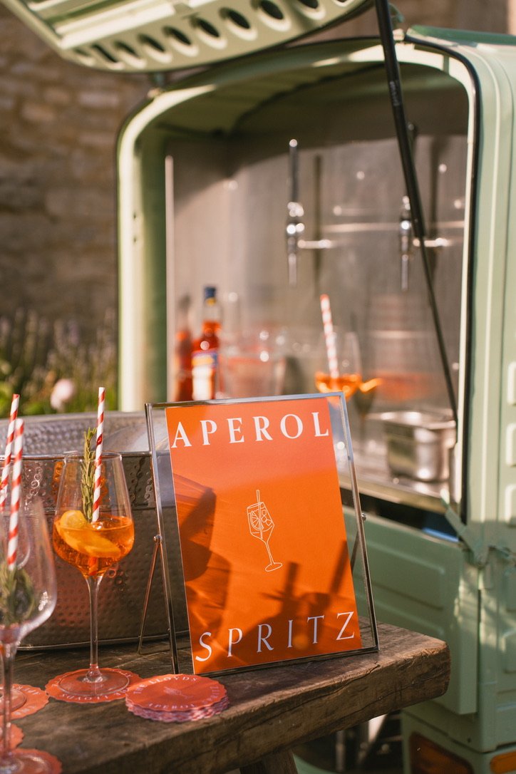 Aperol Spritz Sign Old Gore Barn Trix Creative Wedding Stationery
