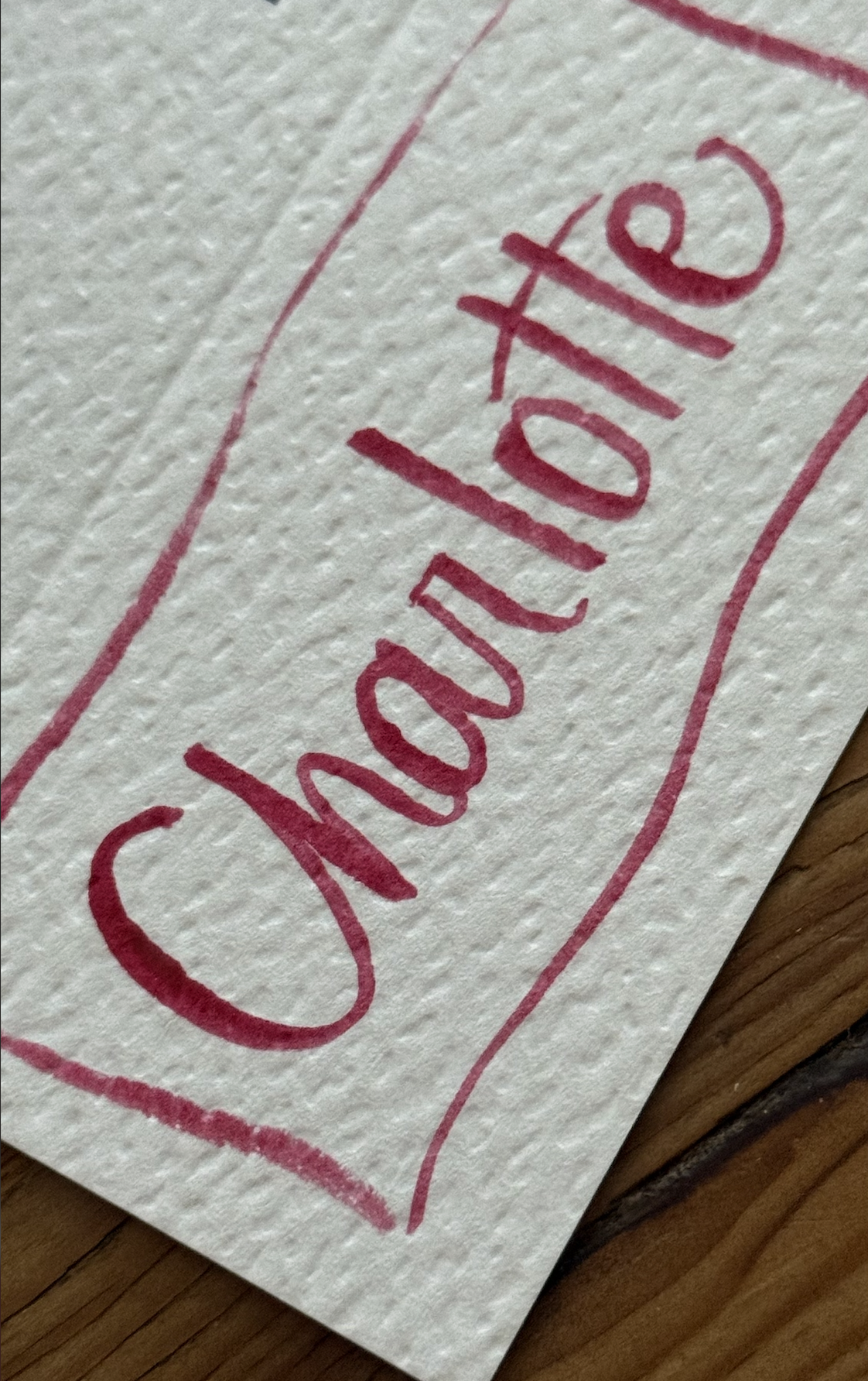 Brush Lettering Burgundy Wedding Place Name Trix Creative