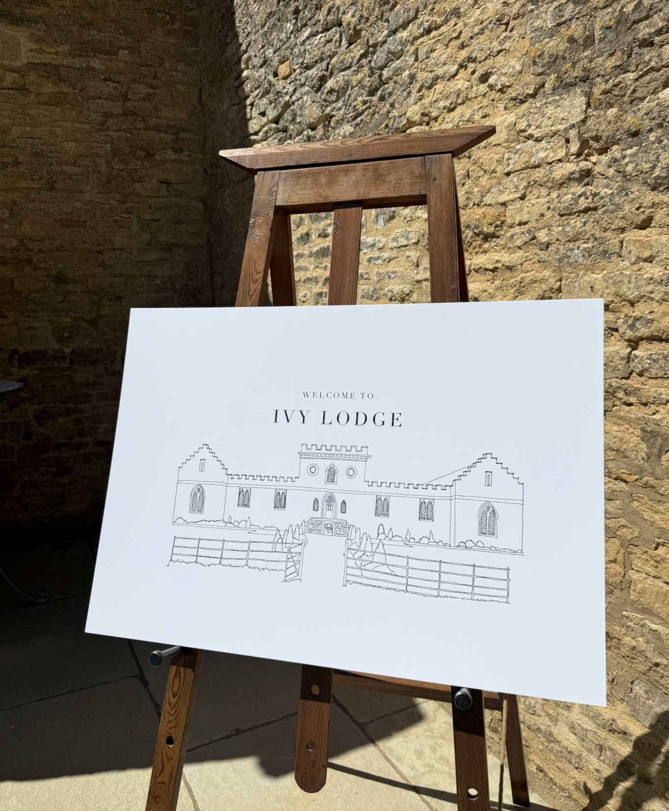Ivy Lodge Cotswolds Welcome Sign Trix Creative Venue Illustration