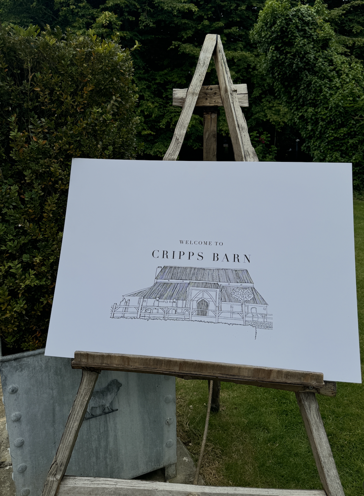 Cripps Barn Venue Illustration Welcome Sign Trix Creative