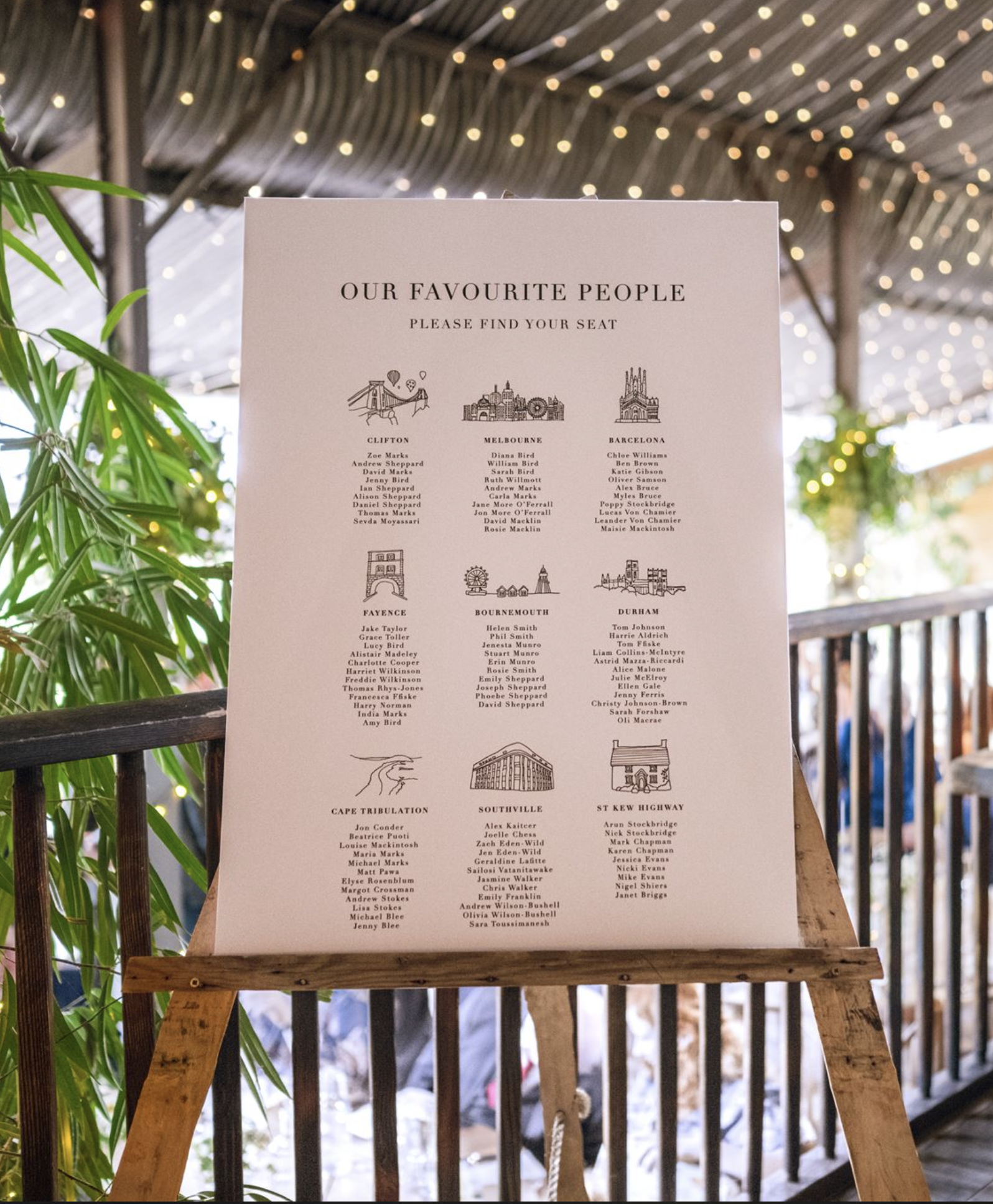 Bespoke Illustration Table Plan Stone Barn Cotswolds Trix Creative