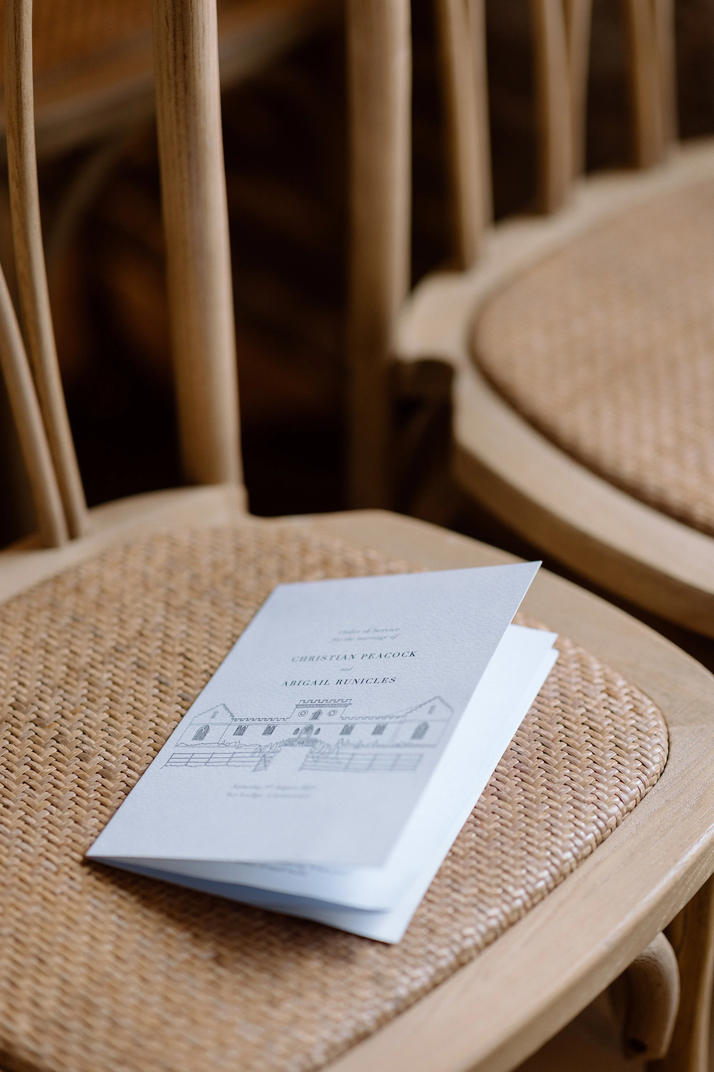 Ivy Lodge Cotswolds Order of Service Trix Creative Venue Illustration