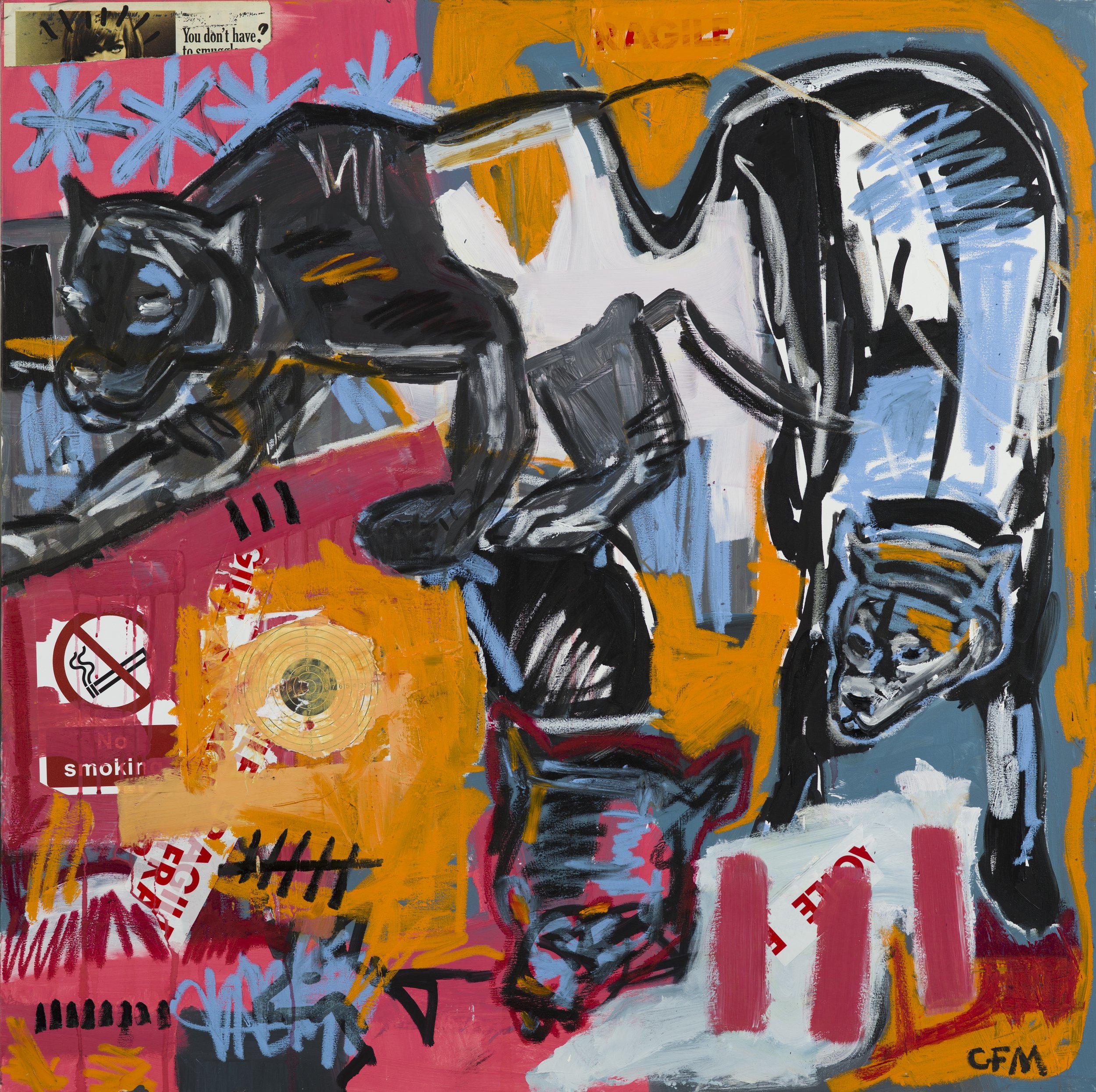 “Ambush”, Oil, Collage & Mixed Media on Canvas, 120 x 120cm, 2023.jpg
