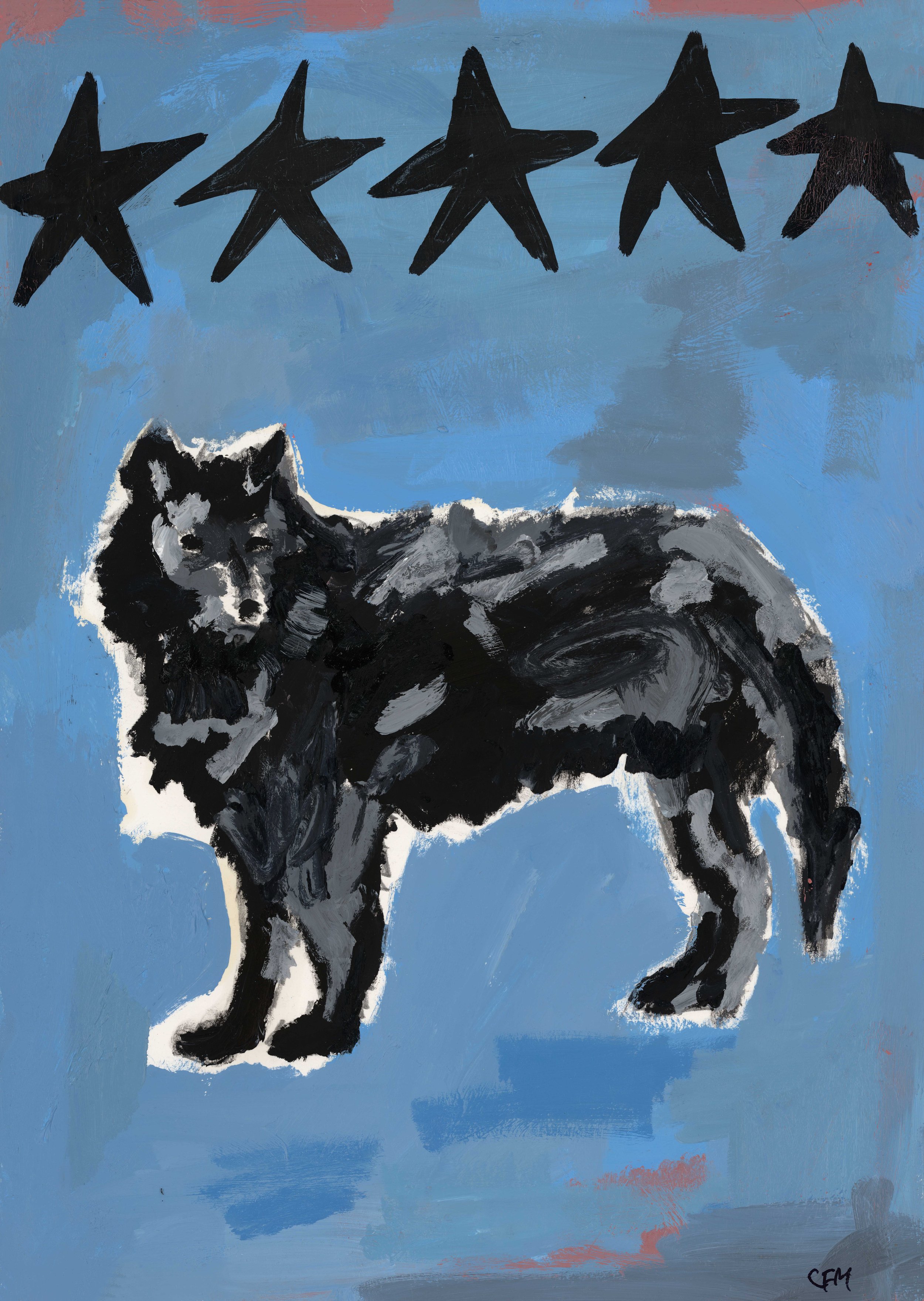 The Black Dog  Oil & Mixed Media on Paper, 52 x 65cm (Framed), 2023.jpg