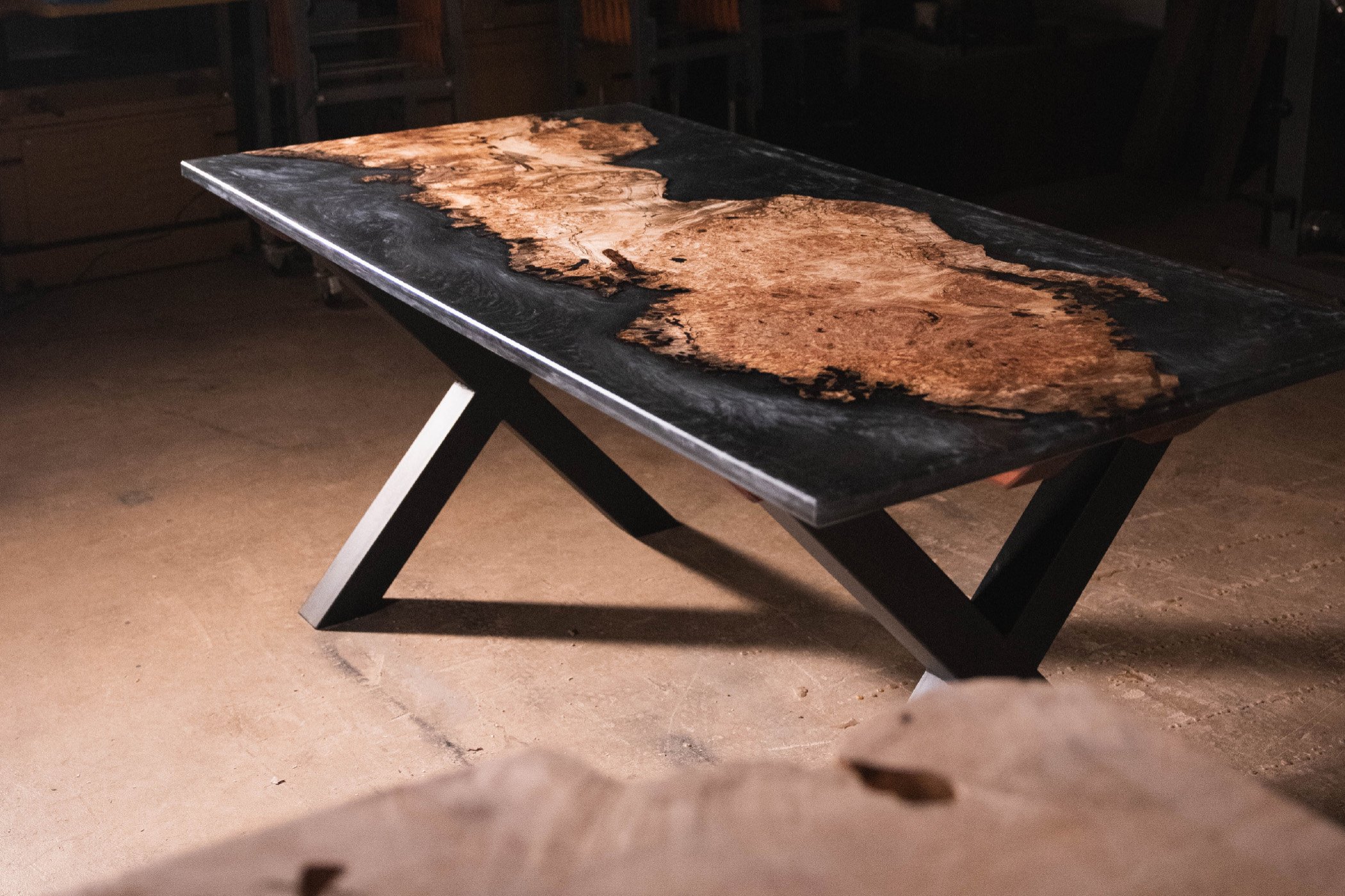 California Maple Epoxy Resin Table