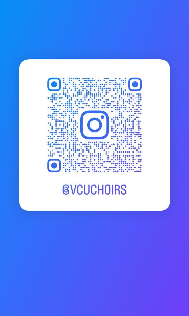 Hello Facebook World!  Please consider following our VCUChoirs Instagram page!  Thank you!