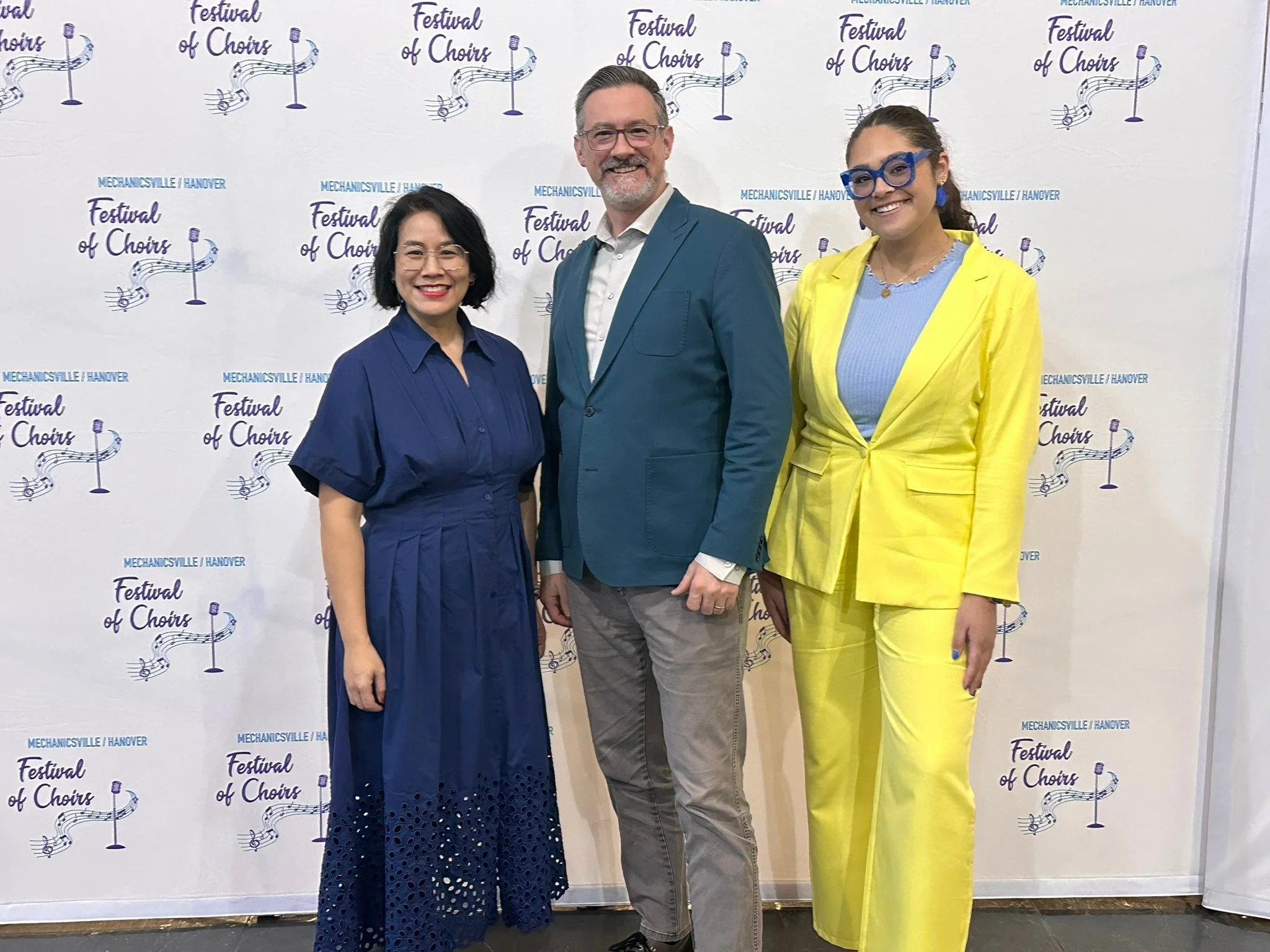 My office for today!  I am judging a choir competition: Festival of Choirs 2026!  I am happy to share the adjudication table with My-Van Nguyen and Erin Dixon.