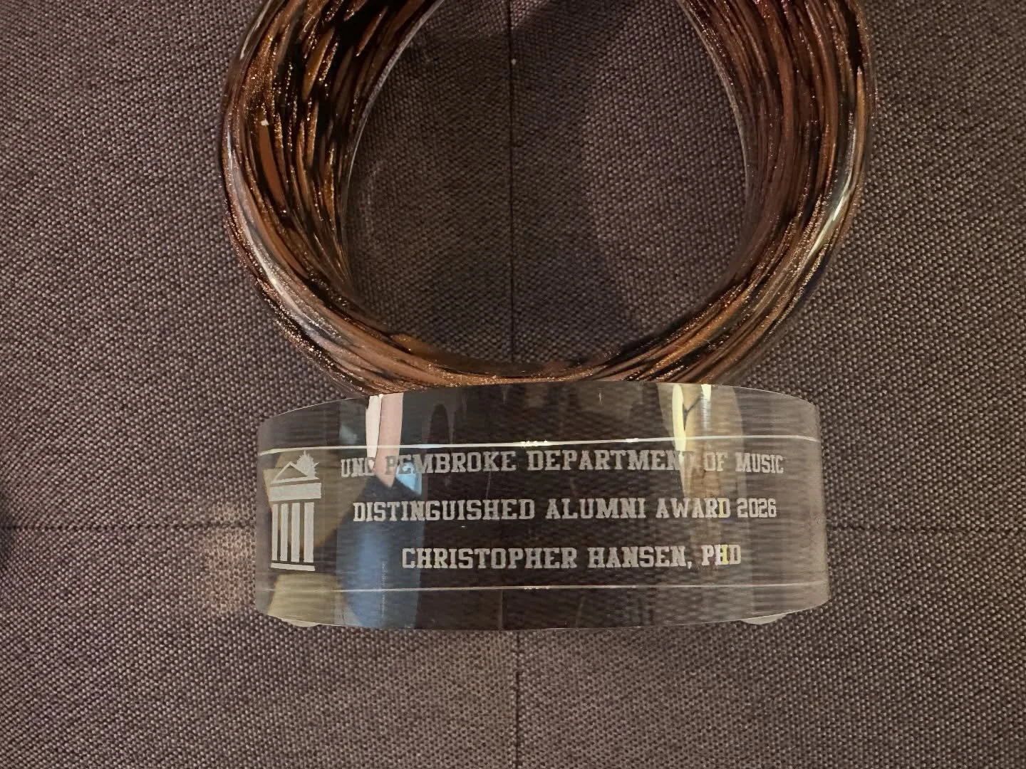 Yesterday I received the 2026 Distinguished Alumni Award from The University of North Carolina at Pembroke!  Thank you! 😊 🖤💛