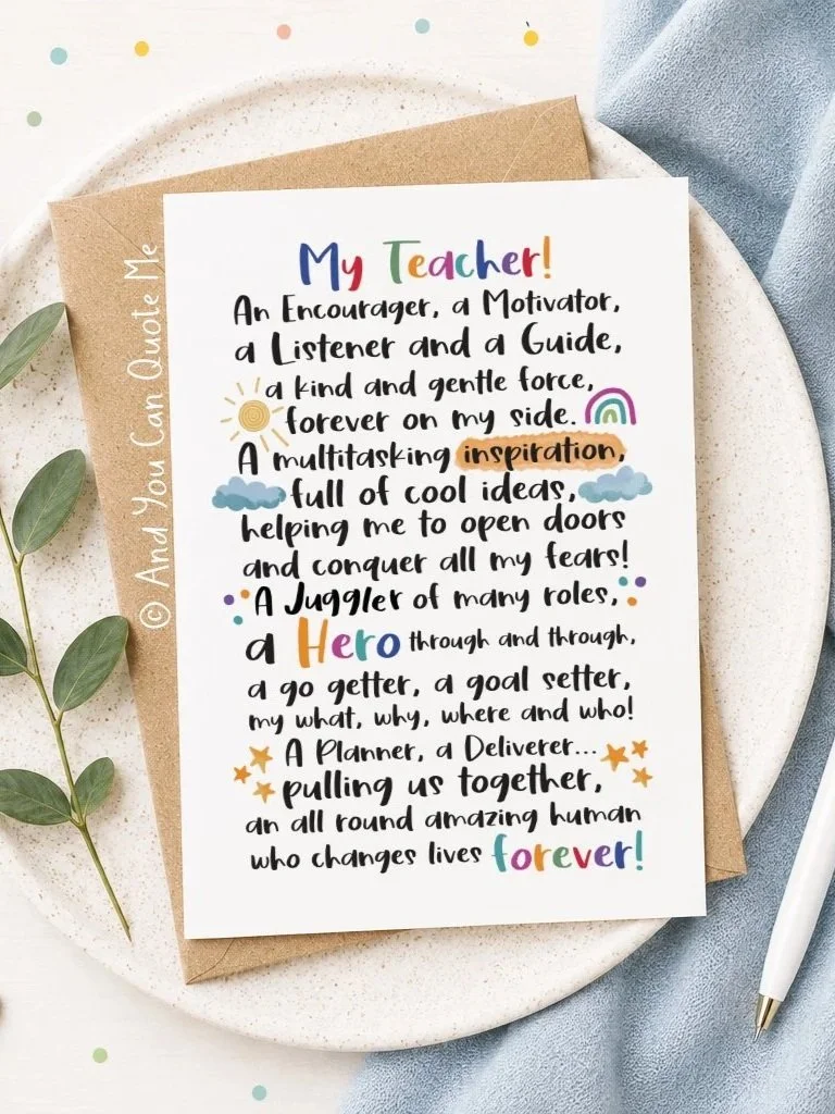 © Personalised 'Thank You Teacher'