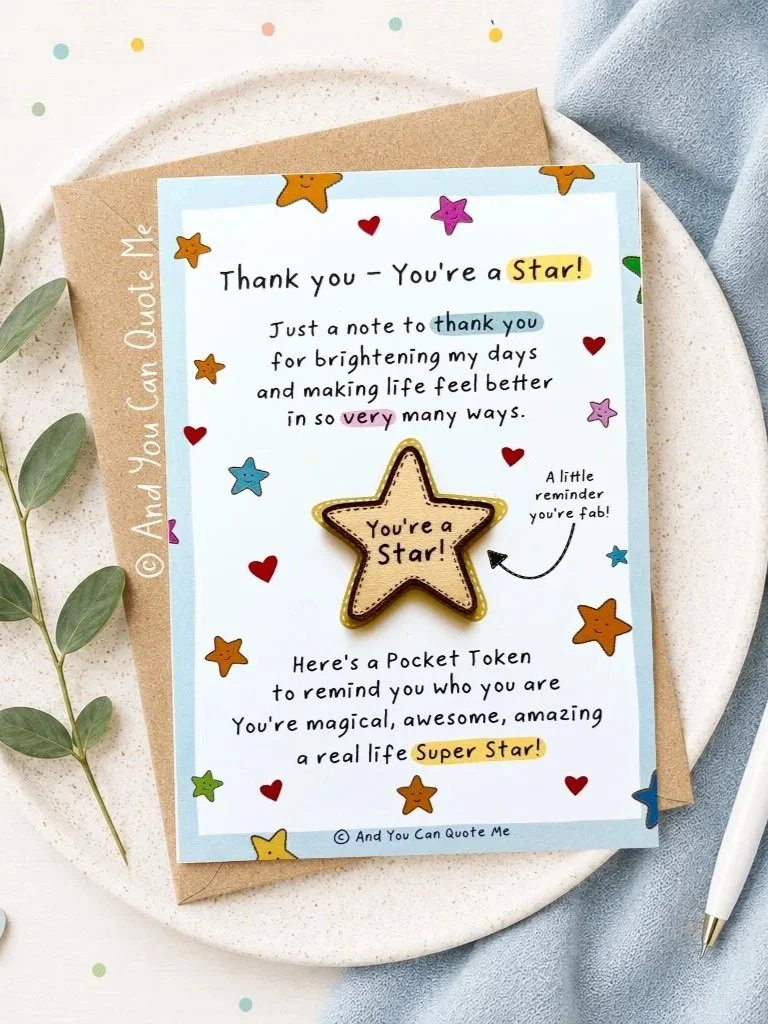 © 'You're a Star...'  A6 Postcard with Keepsake Token