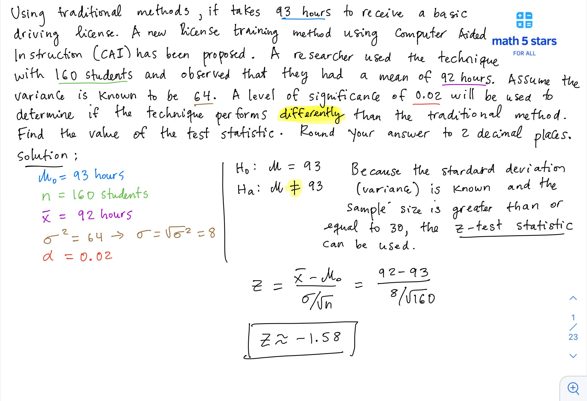 Statistics — math5stars