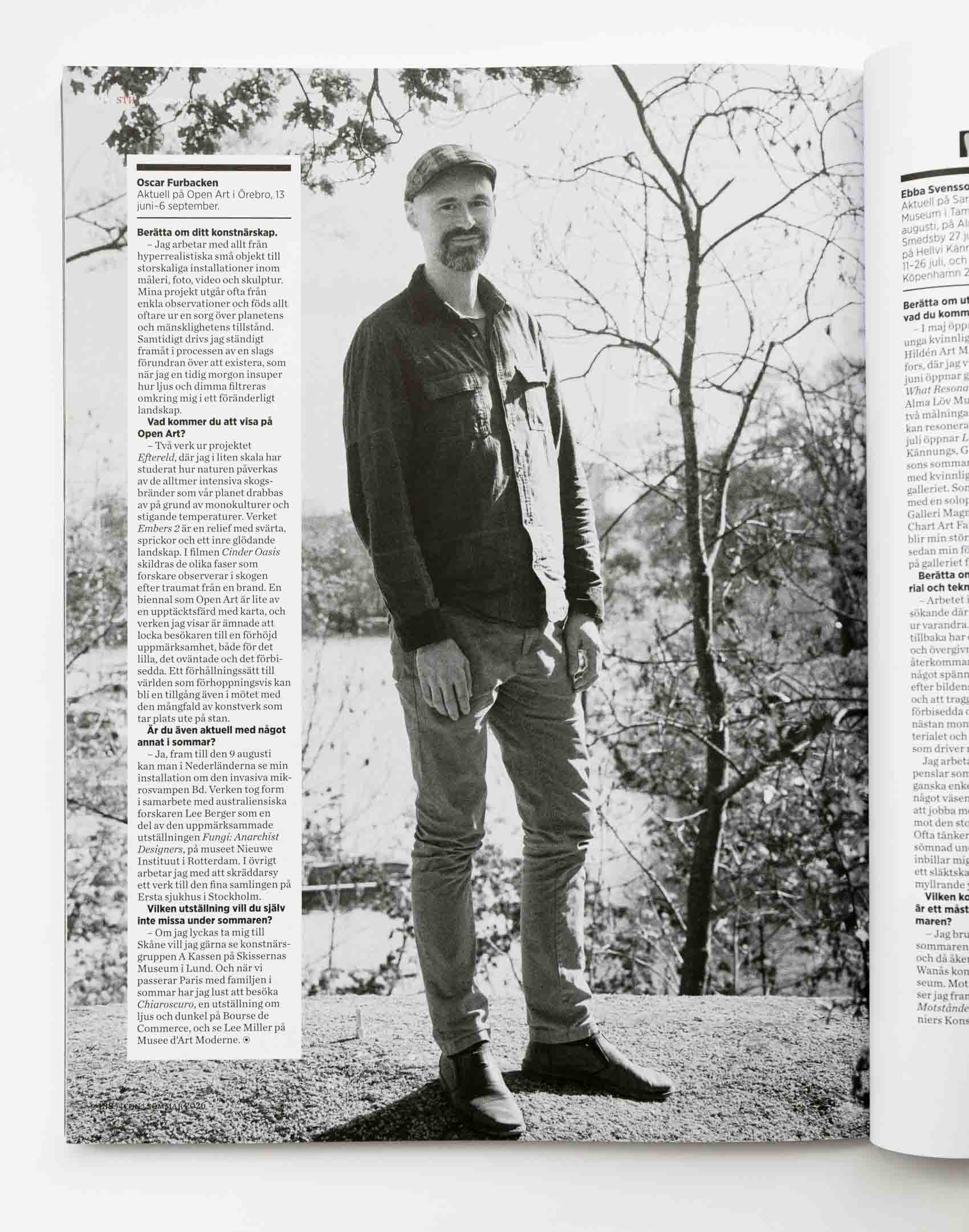 Interview of artist Oscar Furbacken in the latest issue of ICON Magazine, written by editor Karolina Modig in June 2026