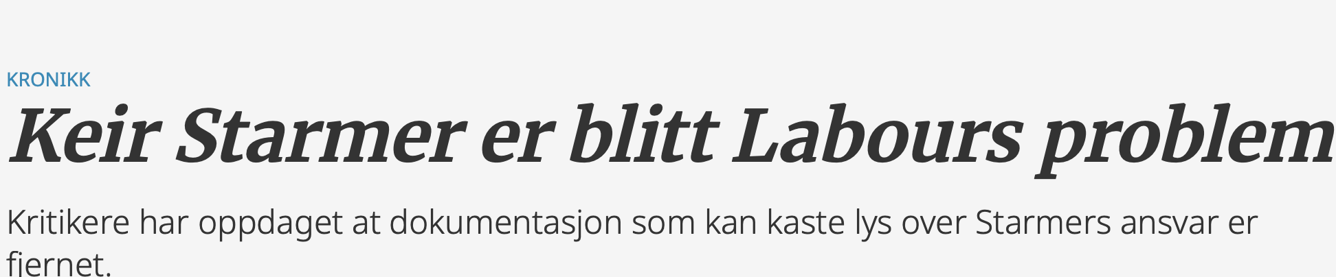 Kronikk om Starmer og Assange-saken