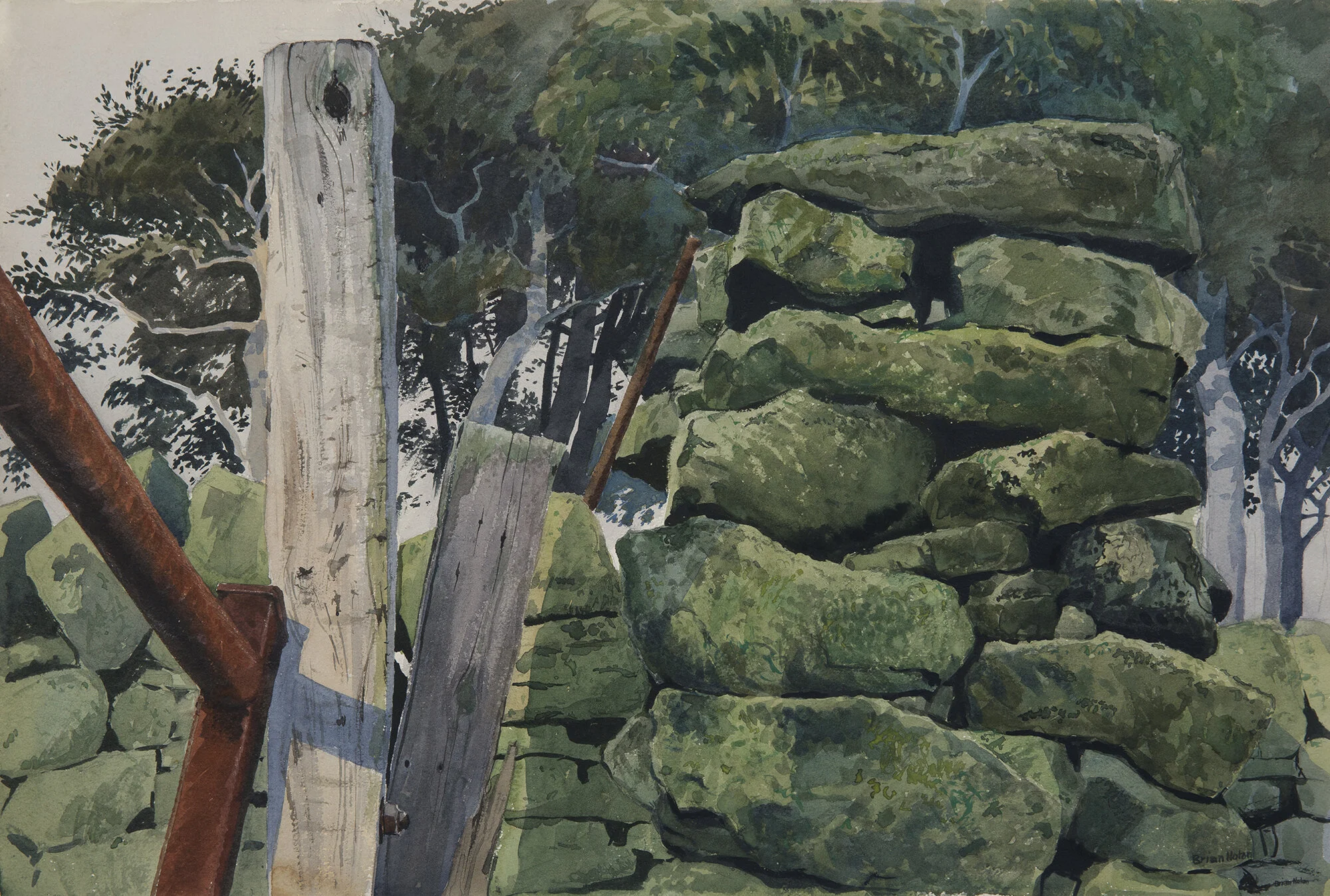 Rusty Gate. Watercolour, 59 x 78 cm.