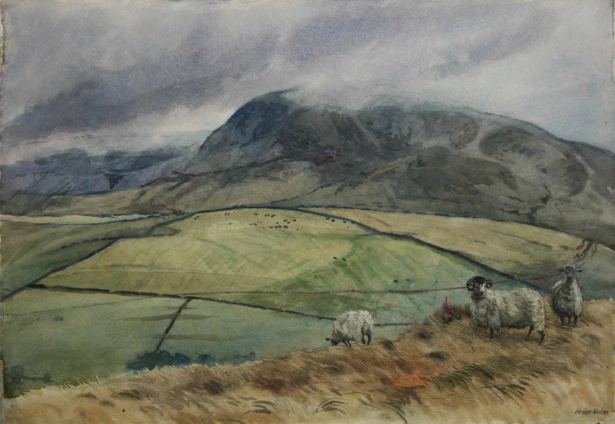 Low Cloud, Kinder Low. Watercolour, 40 x 58 cm.