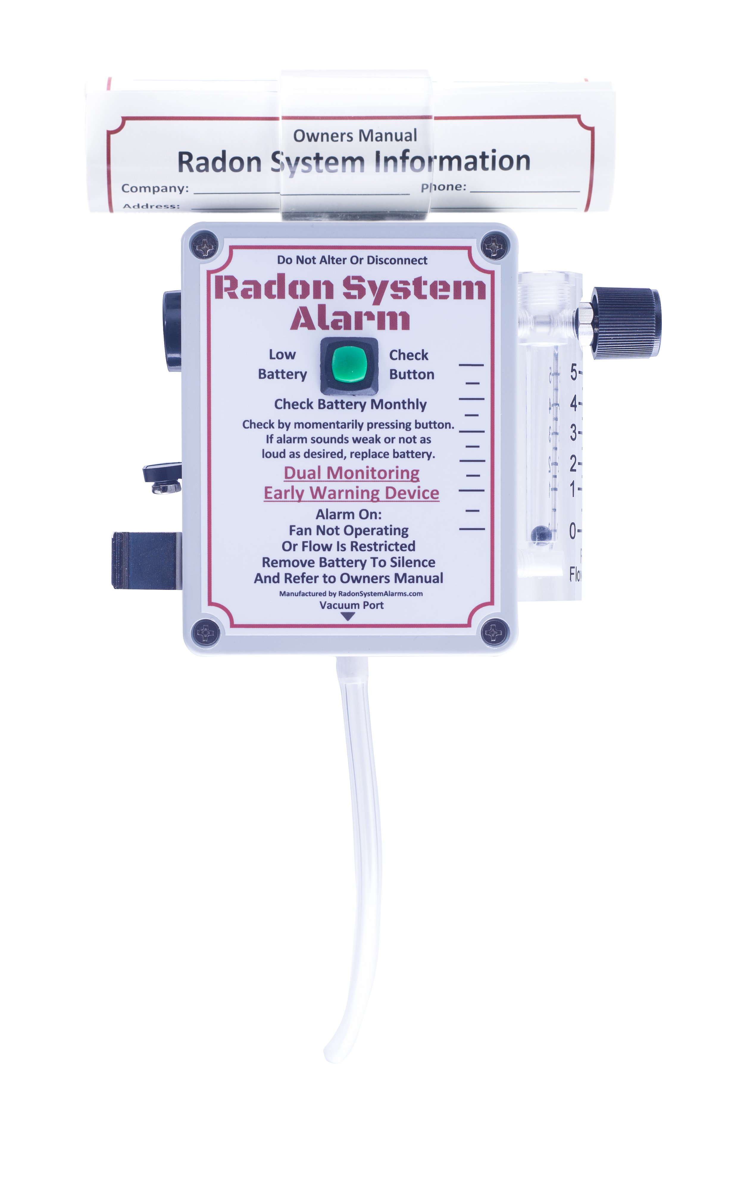 Radon System Alarm audible and visual meets ANSI/AARST standards Home Office Use 