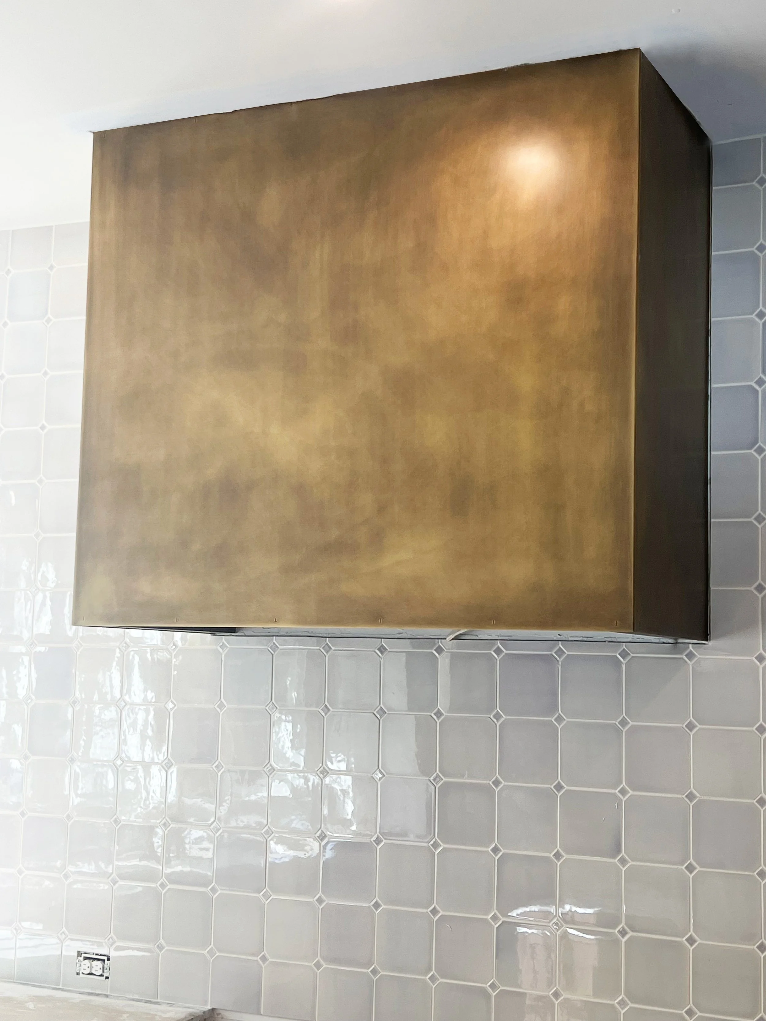 Hand Patinated Brass Vent Hood