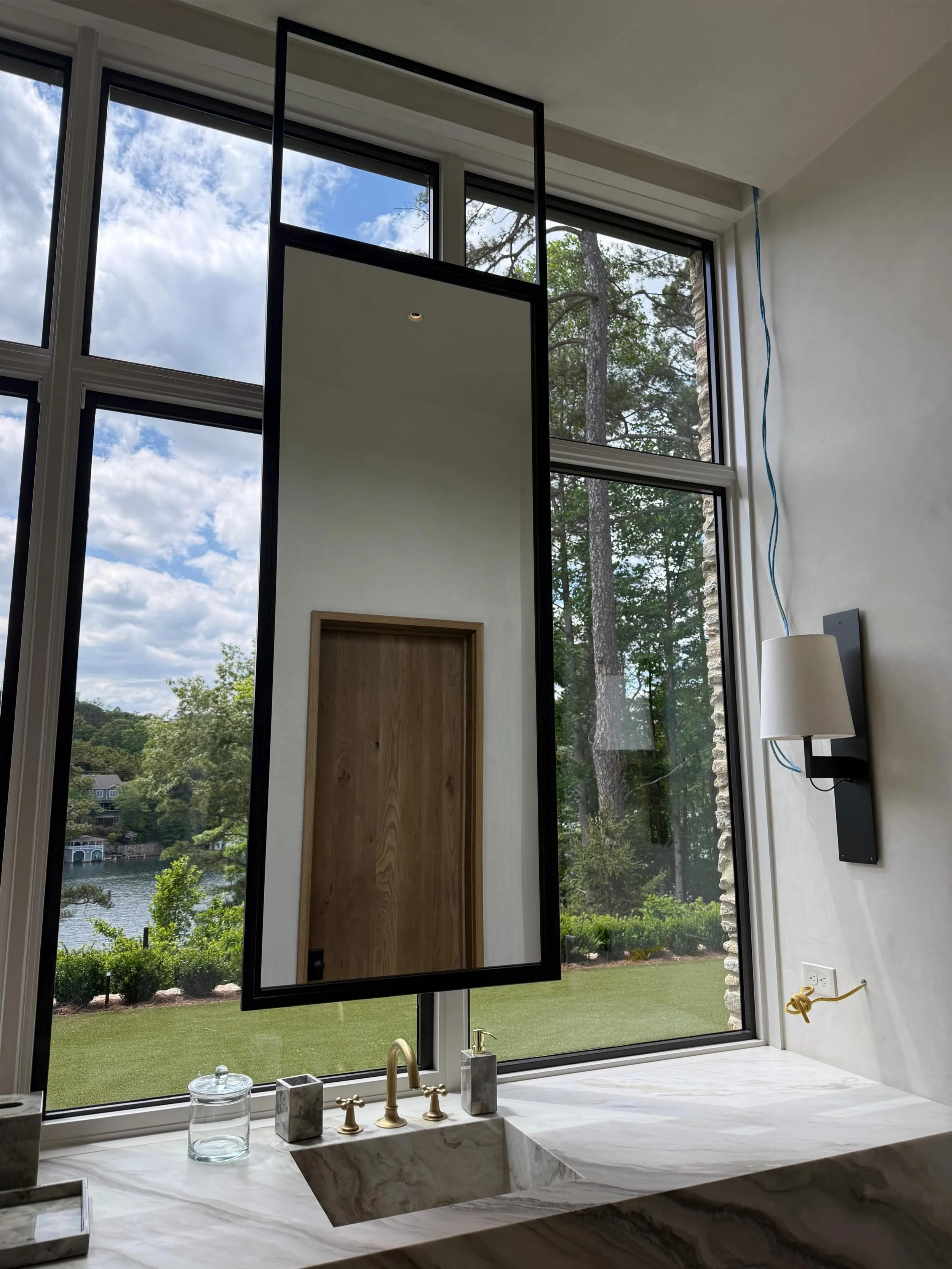 Super excited to post another great project up at Lake Rabun ! These two mirrors are steel framed and around 110&rdquo; x 30&rdquo; . They are massive! I am so pleased the way they turned out. Thanks for the amazing photos @abbymmclane &hellip; As al