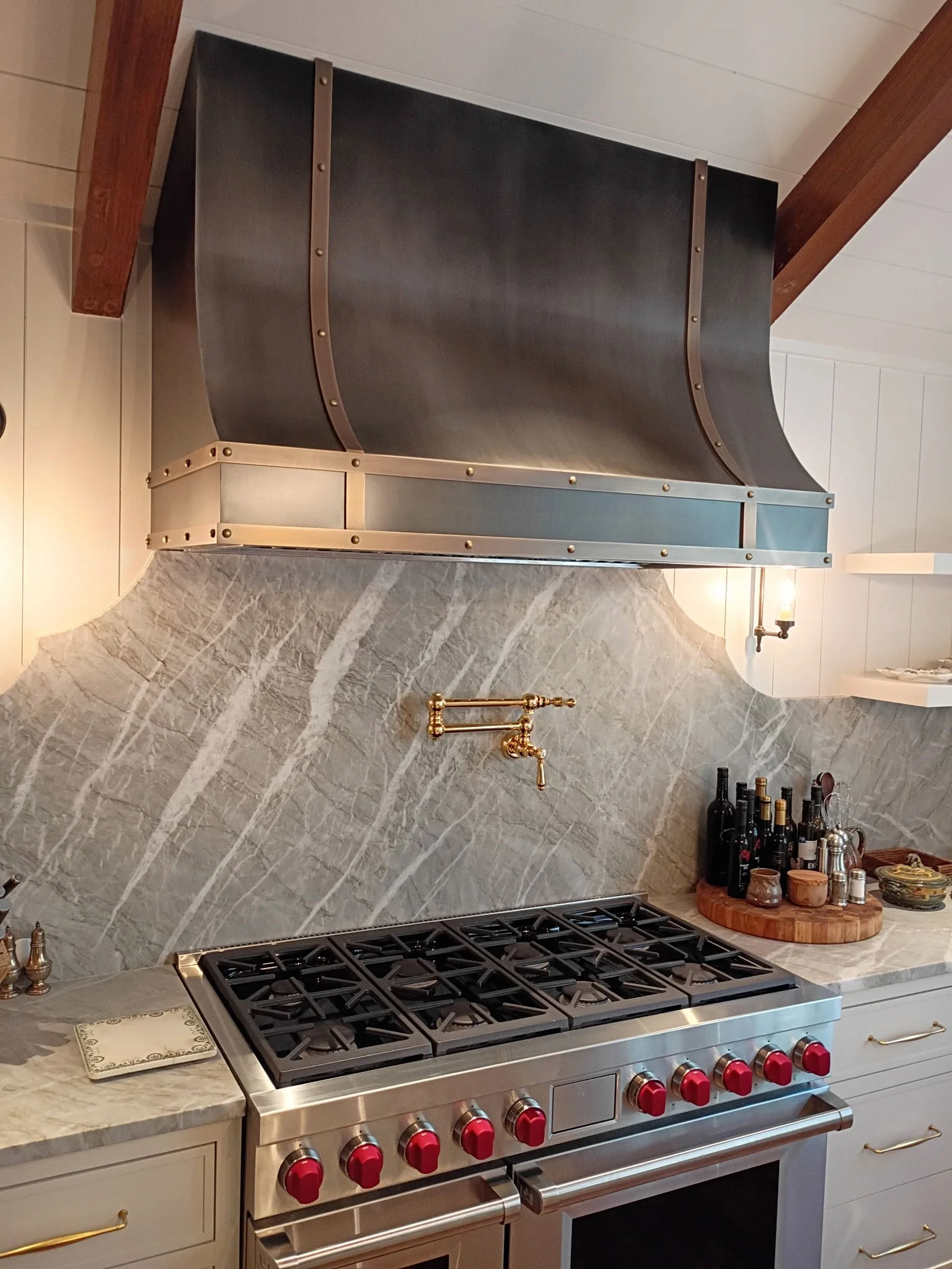 Hand Patinated - Zinc and Brass Vent Hood