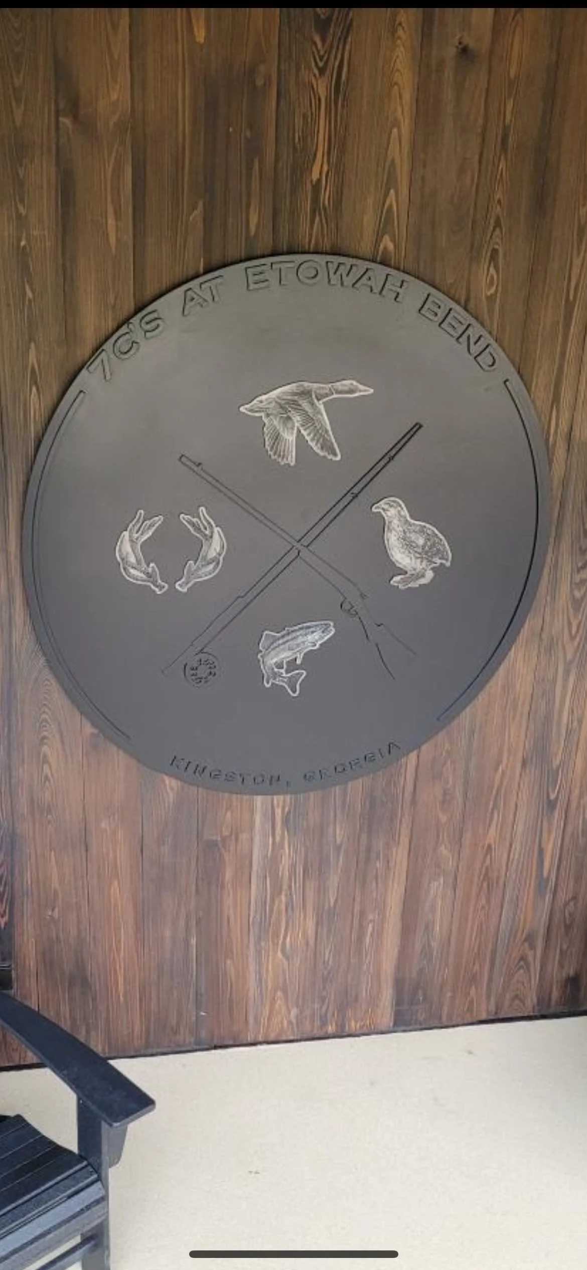 Engraved Patinated Metal Sign