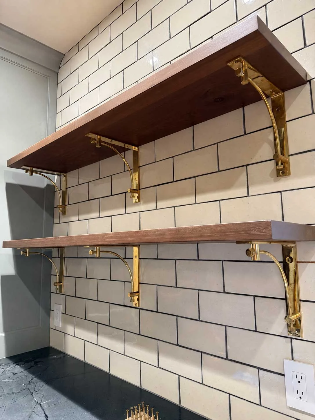 Polished Brass Shelf Supports - View 1