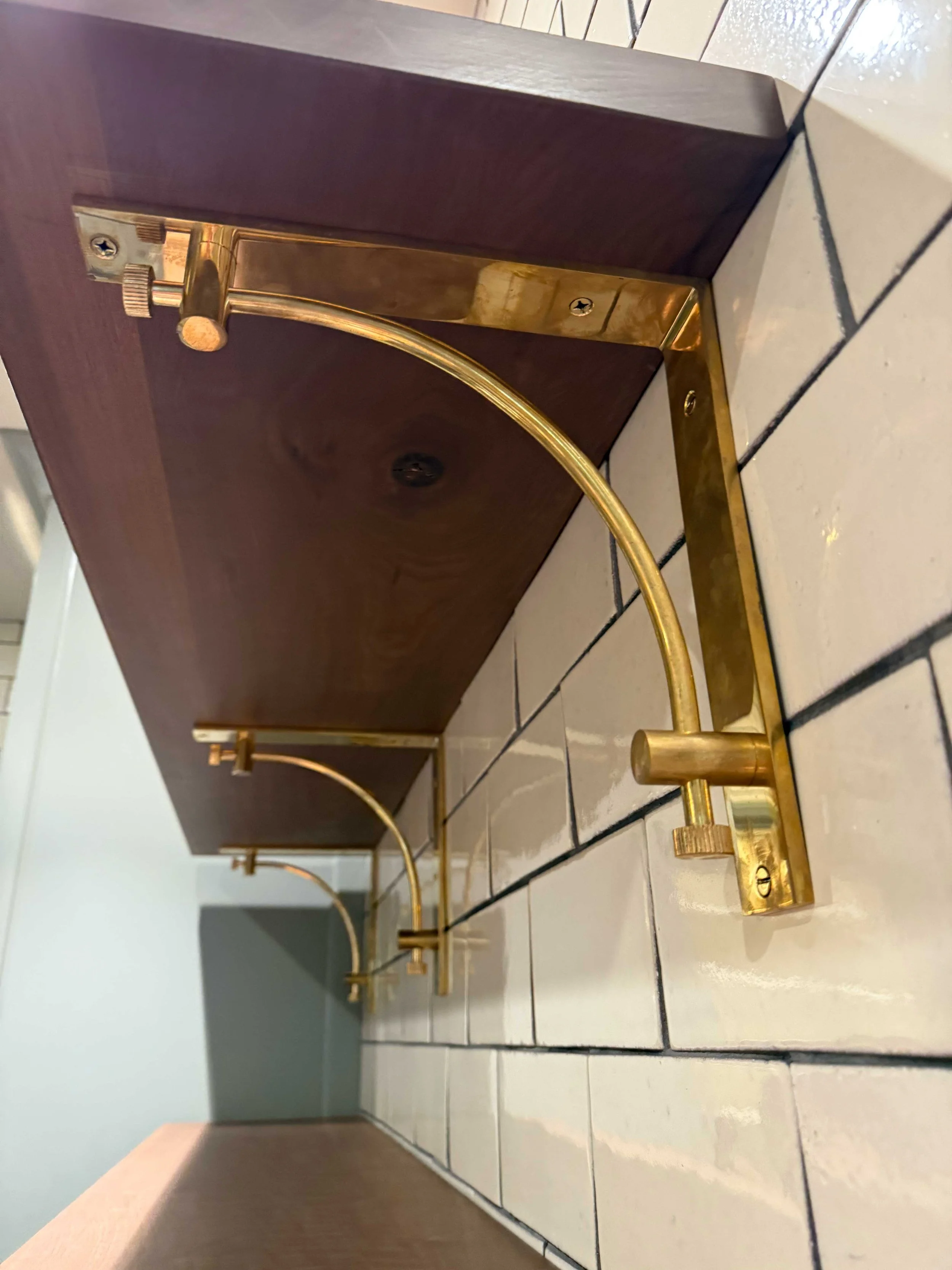 Polished Brass Shelf Supports - View 2