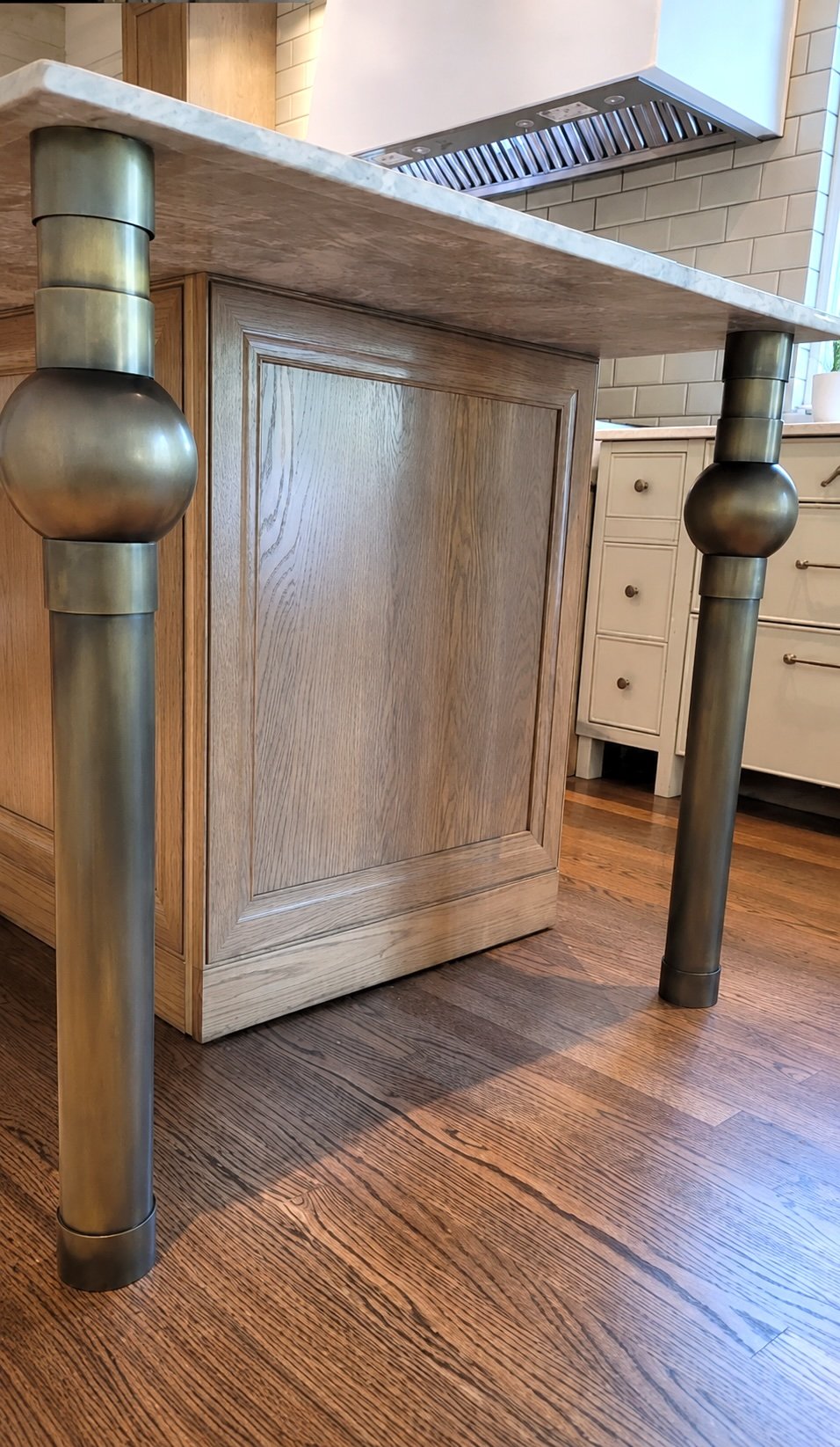 Patinated Brass Countertop Support Legs