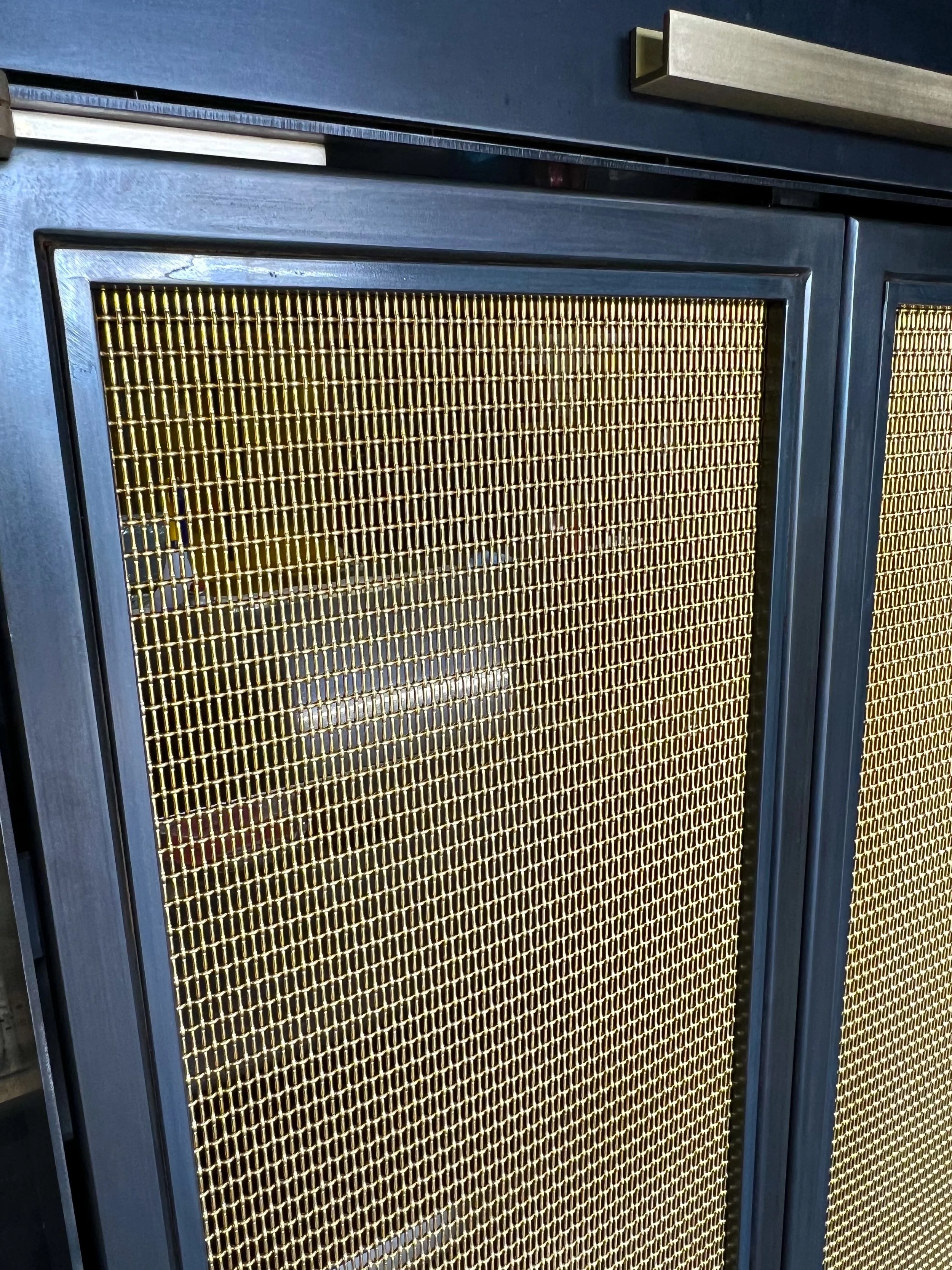 Corten/ Brass + Brass Mesh Cabinet - Detail