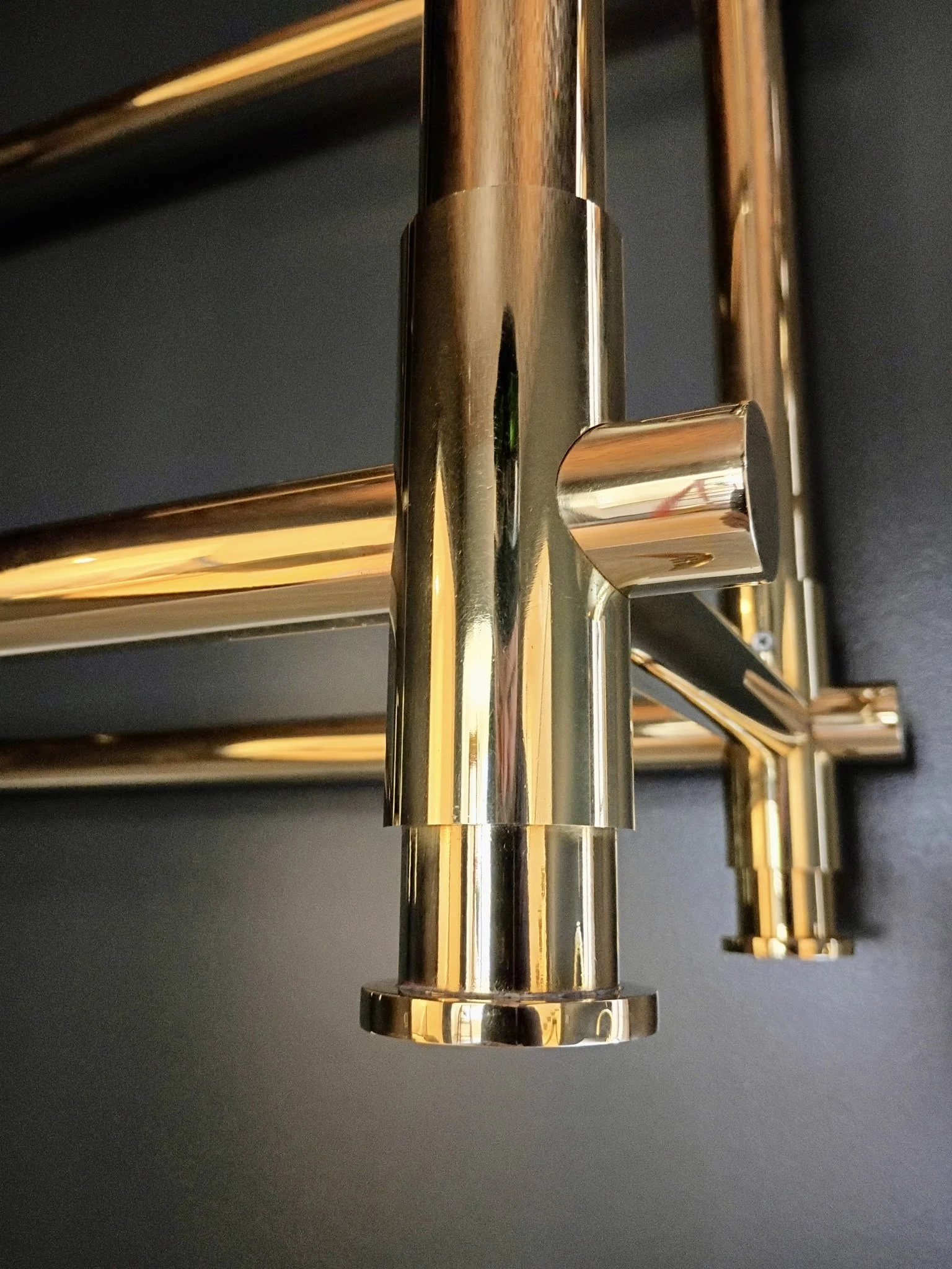 Polished Brass/Glass Bar Shelf - View 2