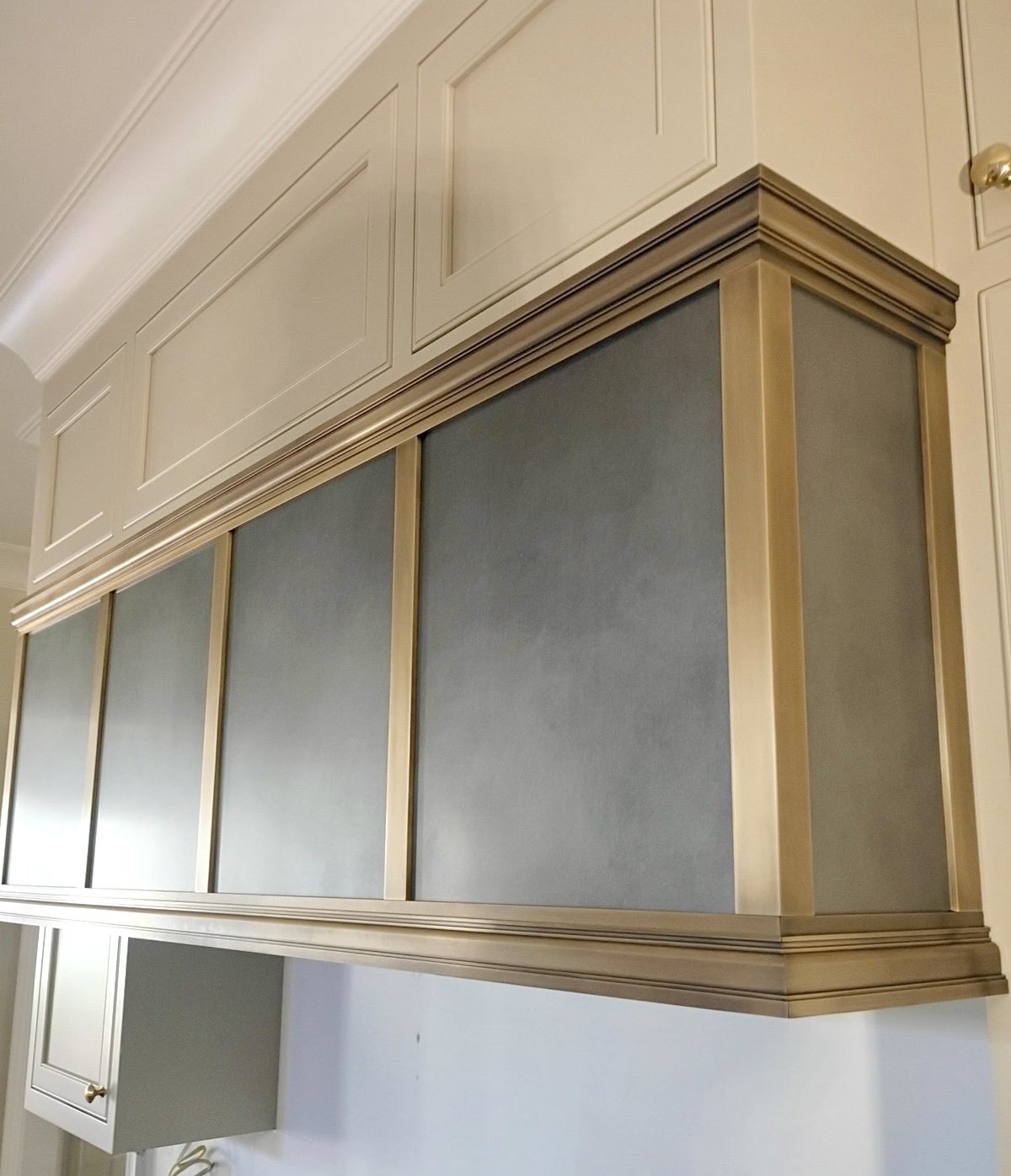 Patinated Zinc and Brass Moulding Venthood- Detail 2
