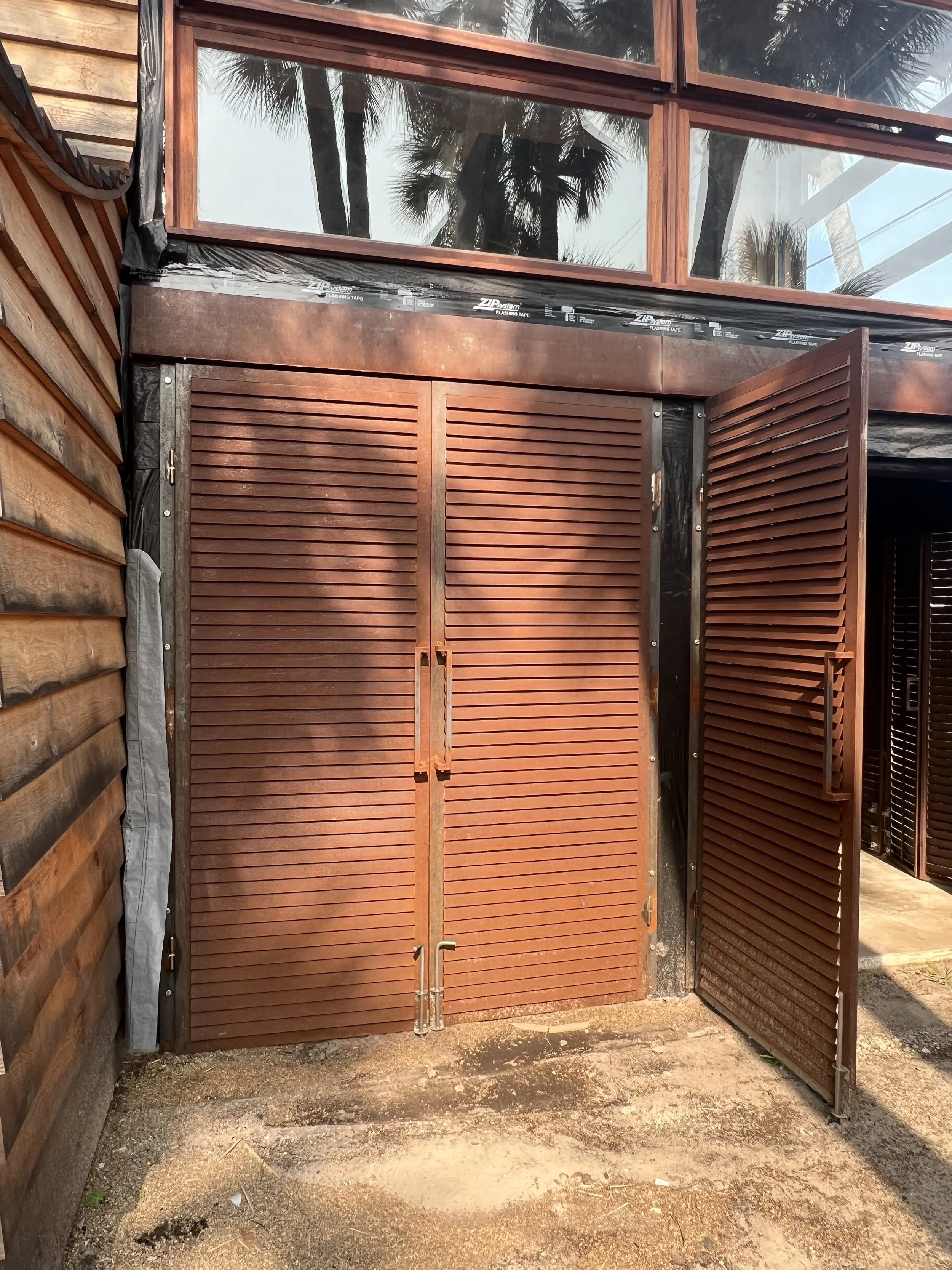 Corten Louvered Door
