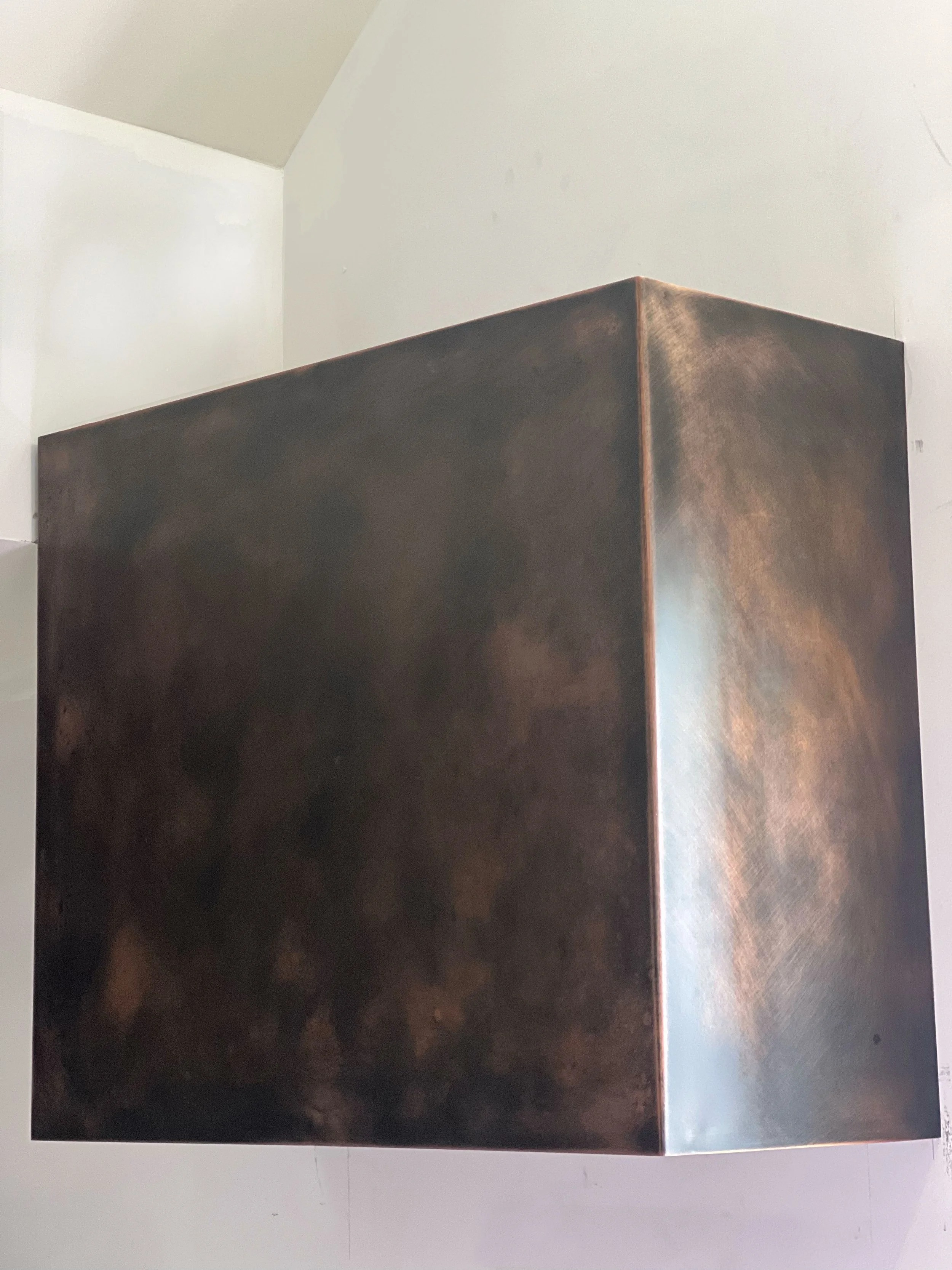 Hand Patinated Copper Vent Hood