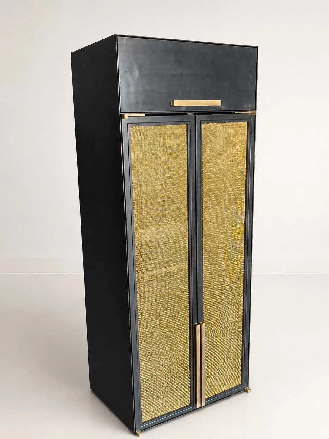 Corten/ Brass + Brass Mesh Cabinet