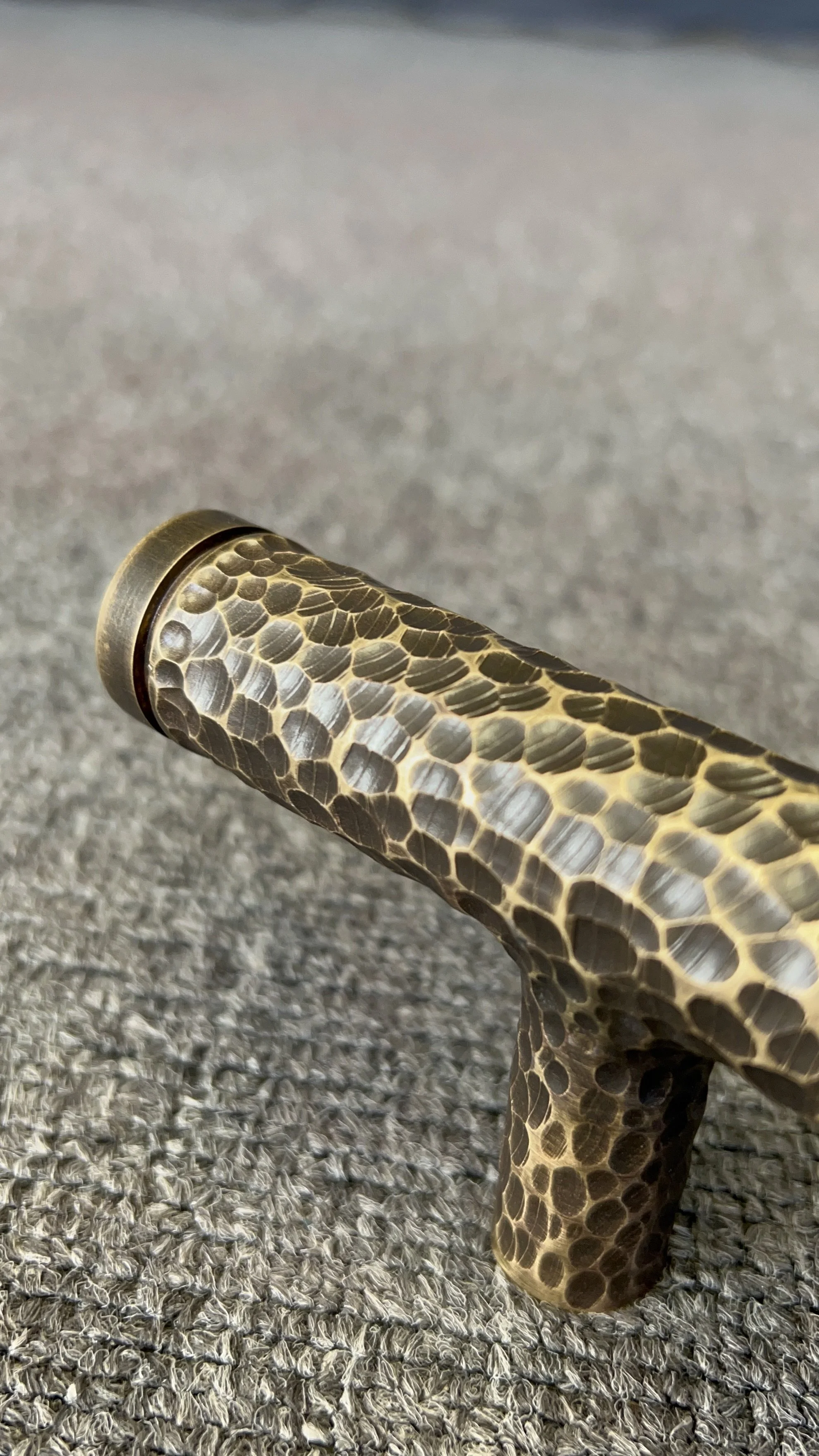 Patinated/Hammered Brass Handles - View 2