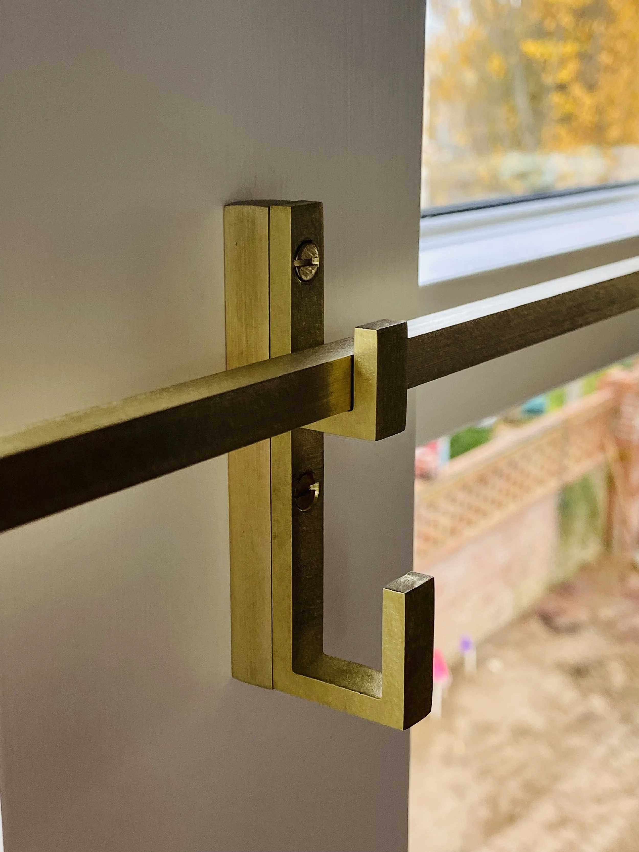 Brass Cafe Curtain Mounts - View 2