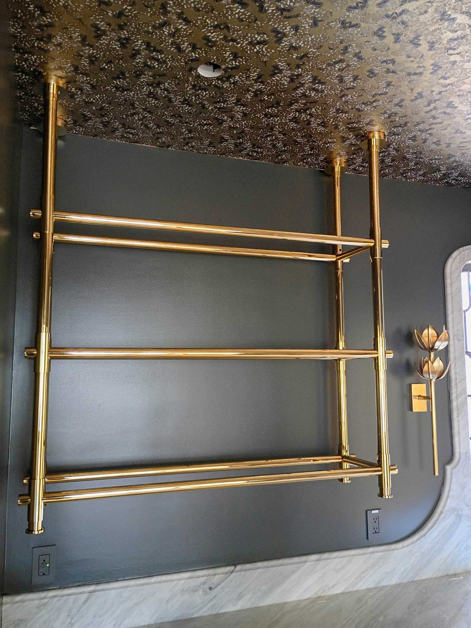 Polished Brass/Glass Bar Shelf - View 1